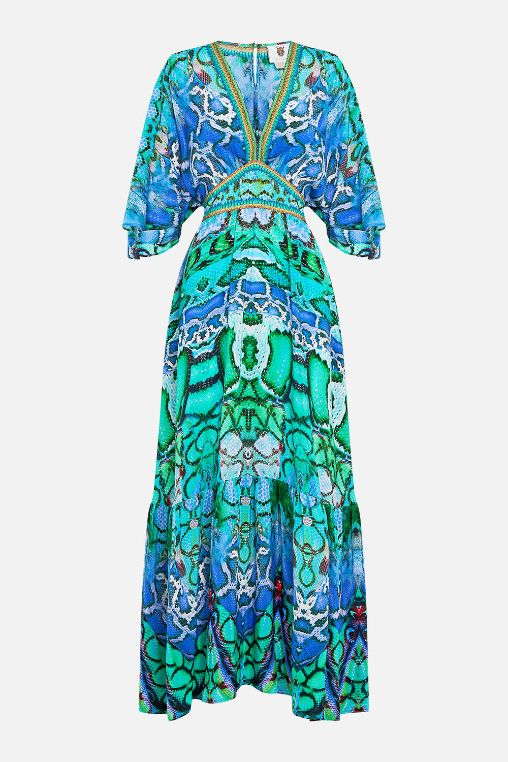 WAISTED DRESS WITH HEM RUFFLE LAND OF WONDER