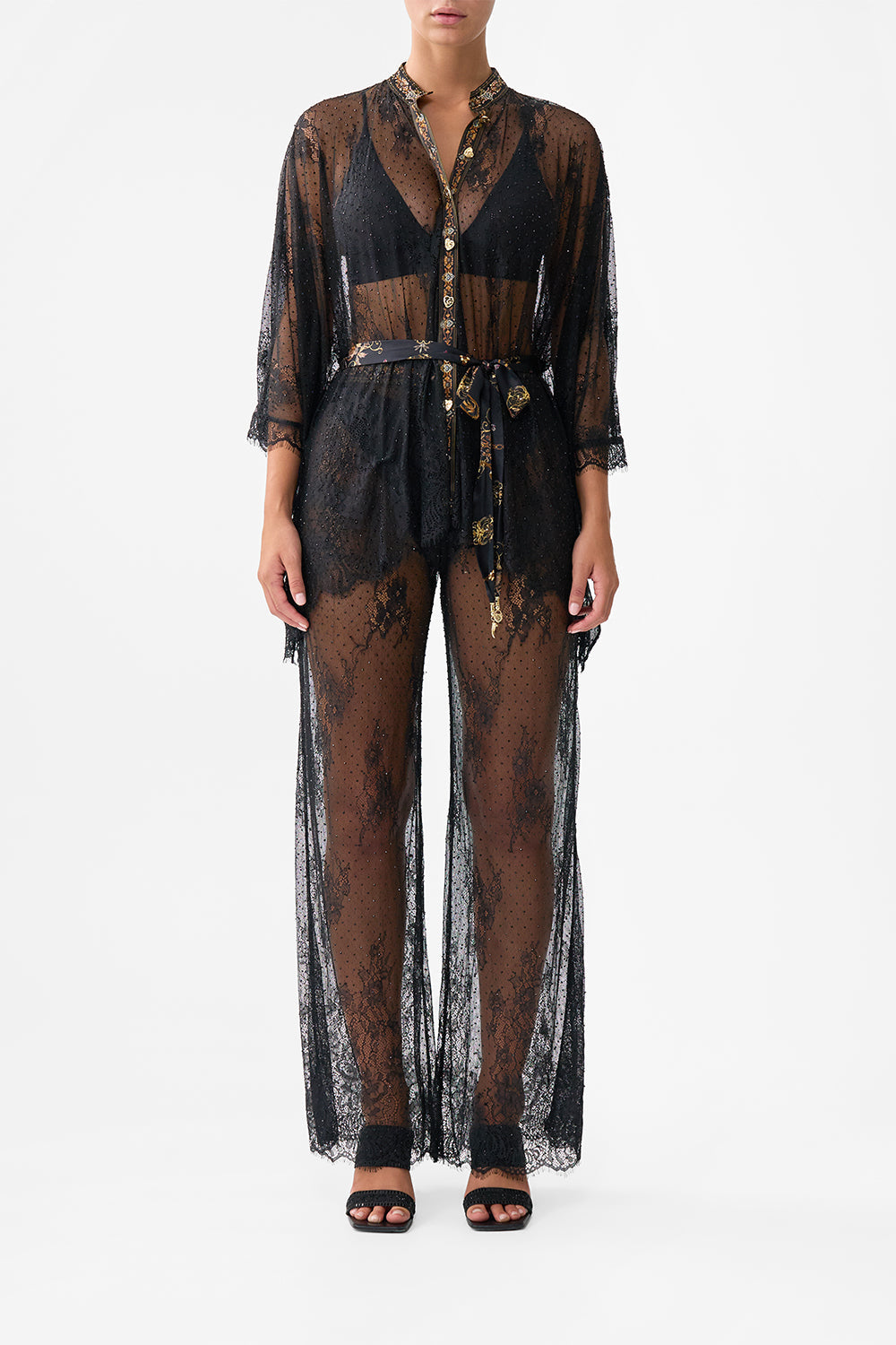 BUTTON THROUGH LACE SCARF BLOUSE SAINTS AND SISTERS