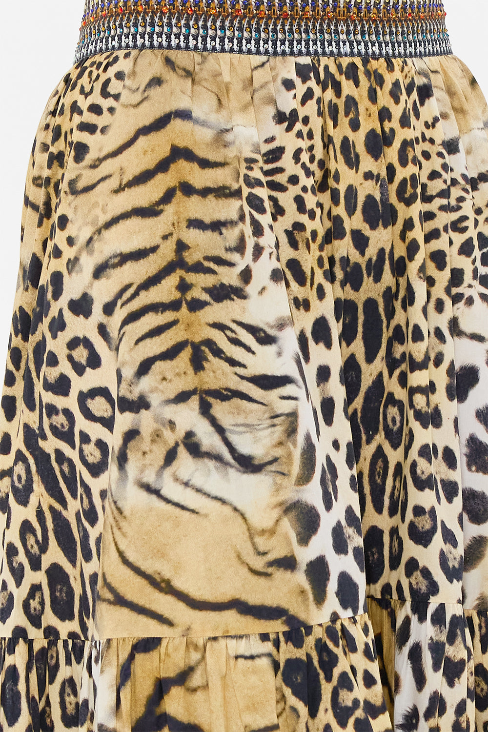 HIGH WAISTED TIERED SKIRT JAGUAR