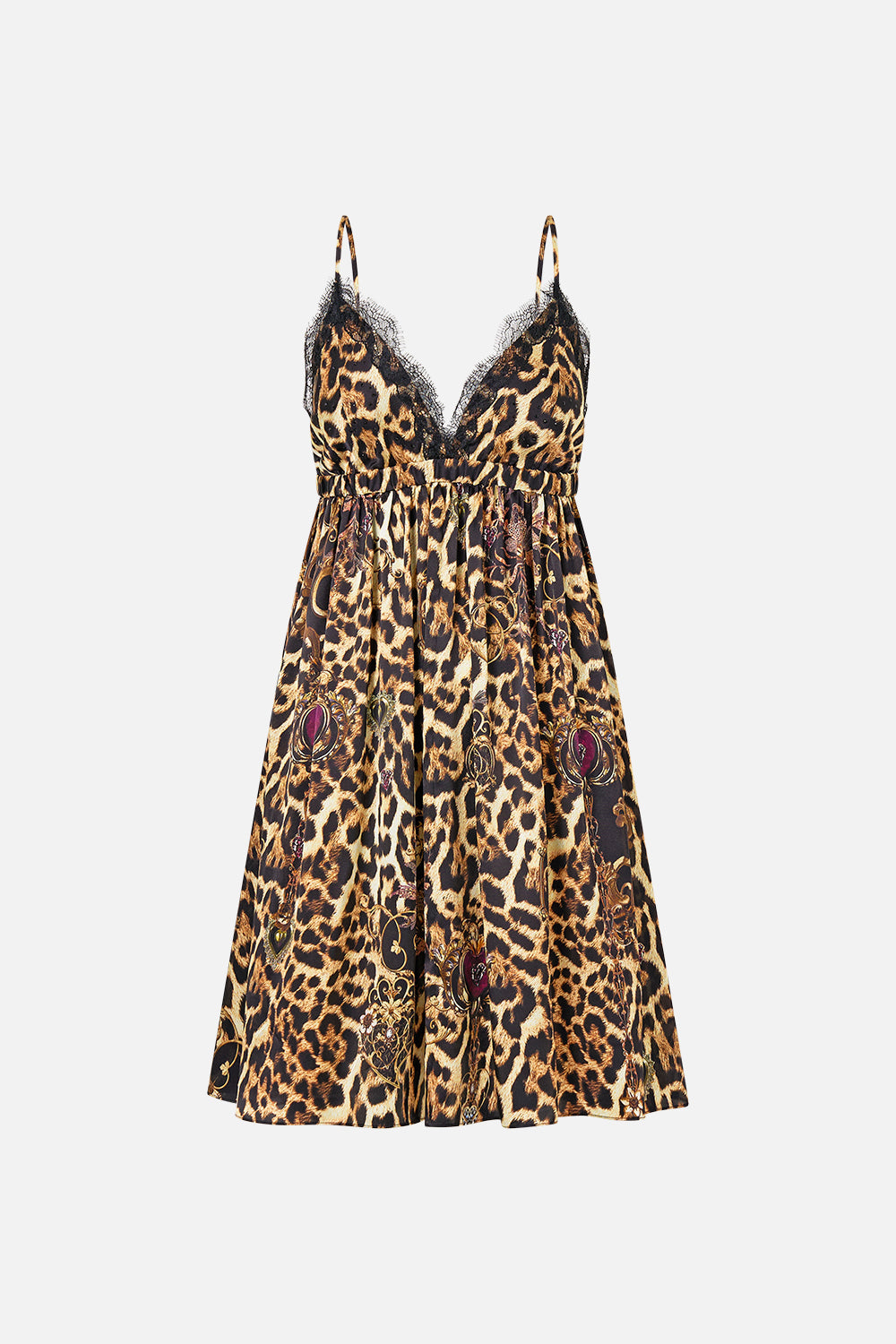 The CAMILLA BRALETTE DETAIL SHORT DRESS SAINTS AND SISTERS in our  print.