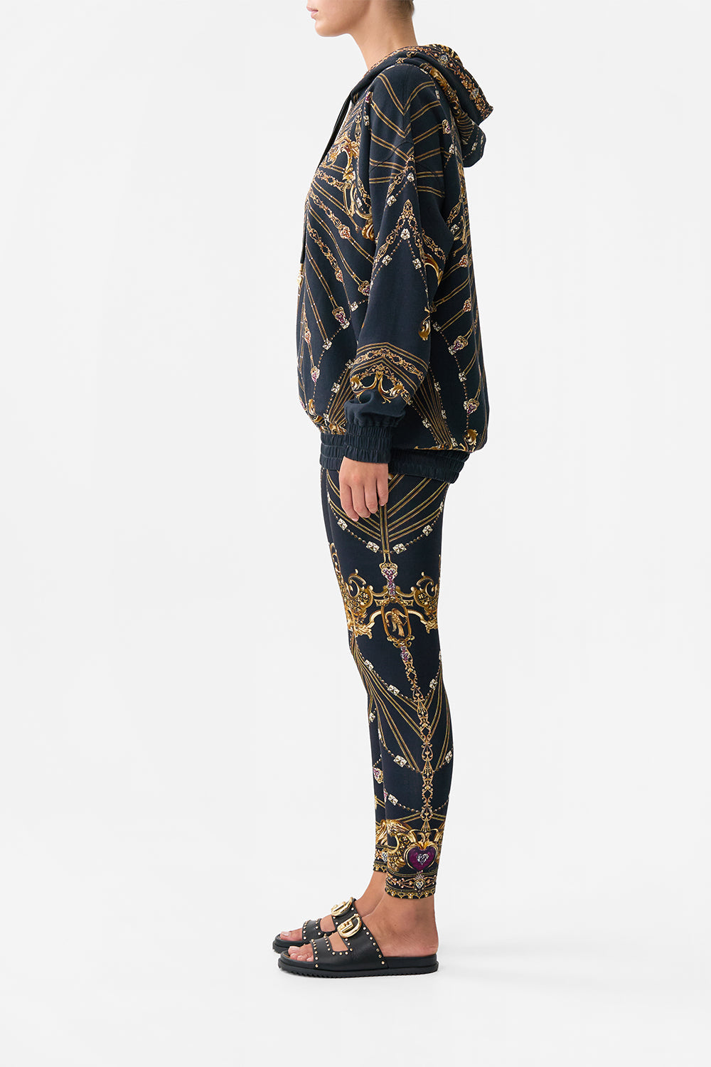 SILK BAND OVERSIZED HOODIE WITH POCKETS BAROQUE AROUND THE CLOCK