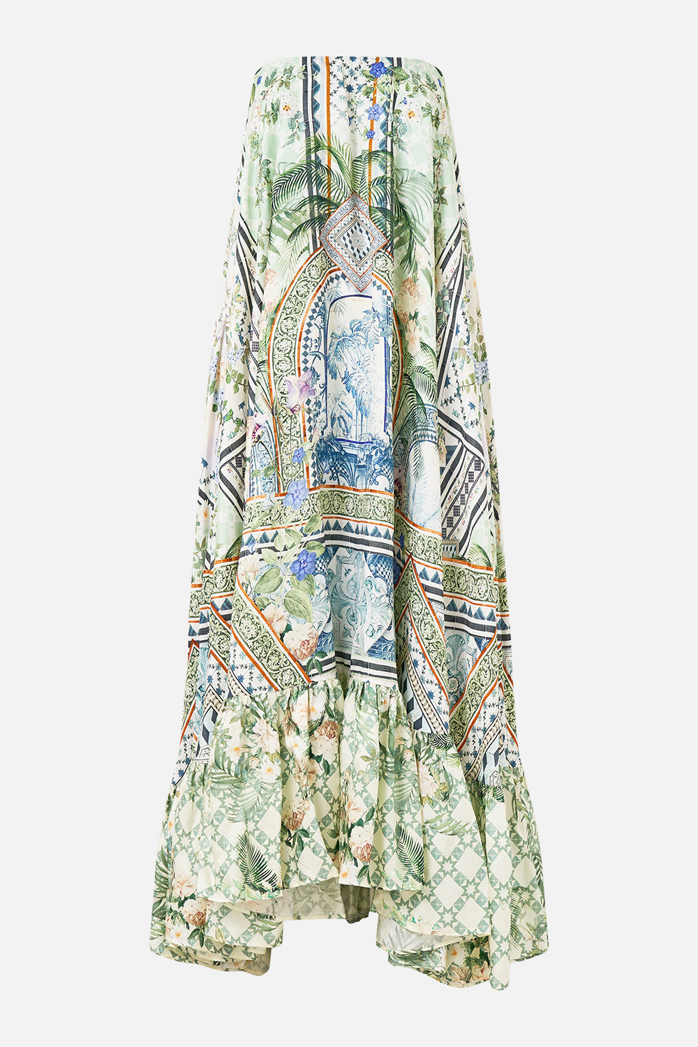 CAMILLA Strapless Maxi With Ruffle Hem in Jardim Party print