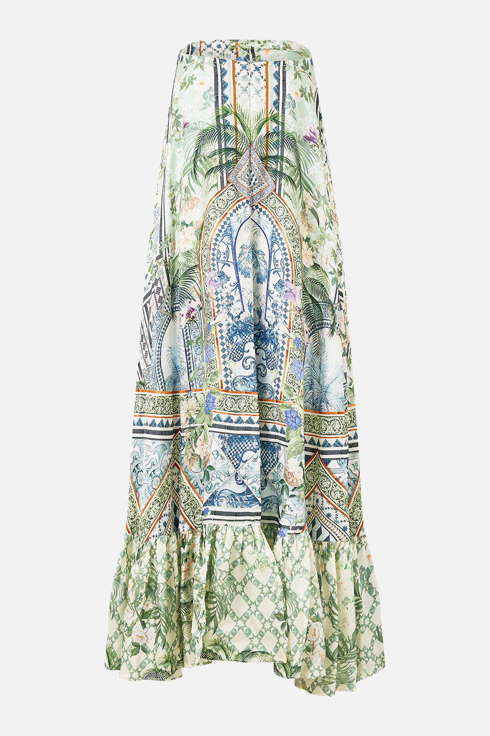 STRAPLESS MAXI WITH RUFFLE HEM JARDIM PARTY