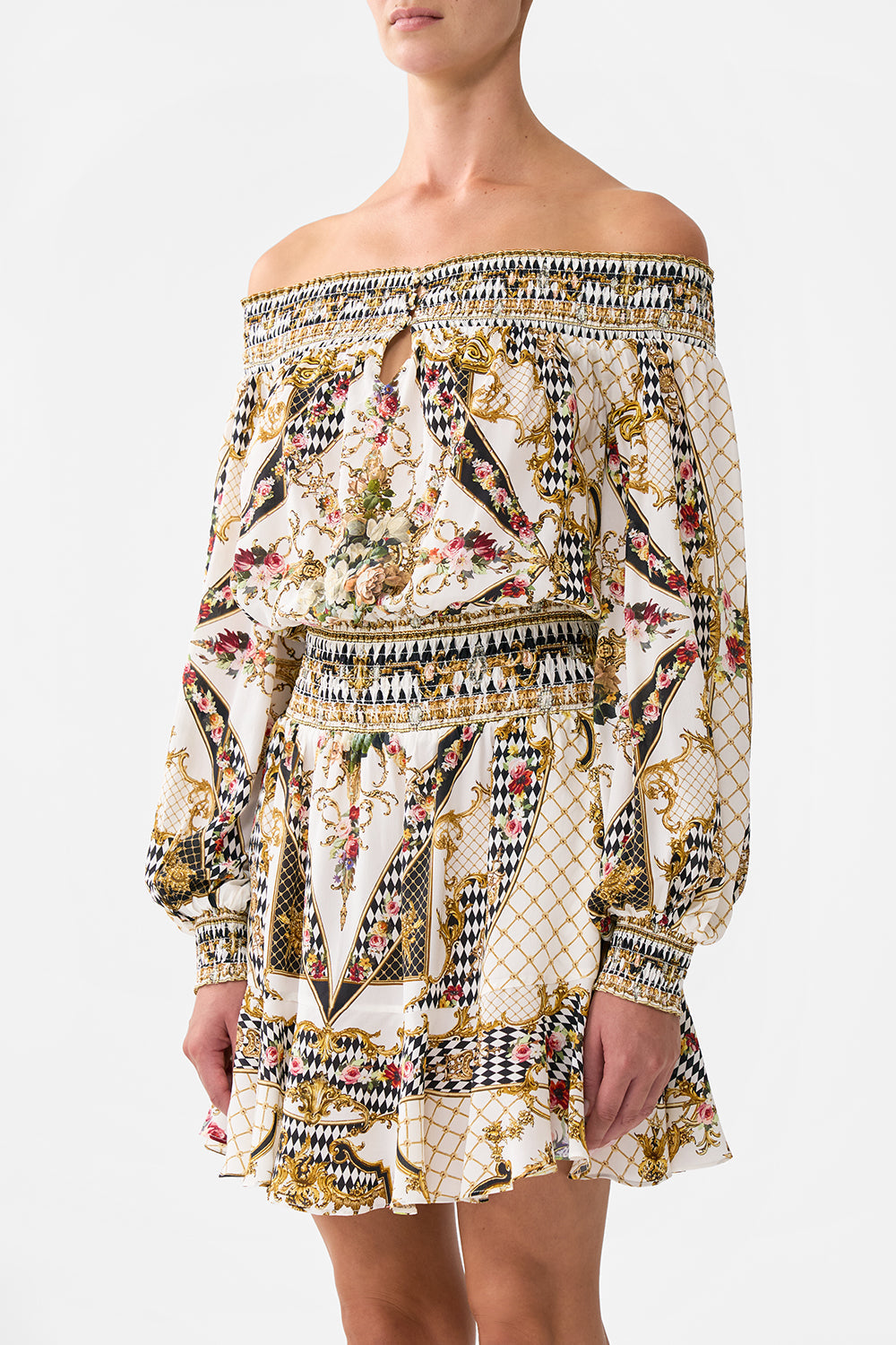 OFF SHOULDER SHORT DRESS ROCOCO GLOW