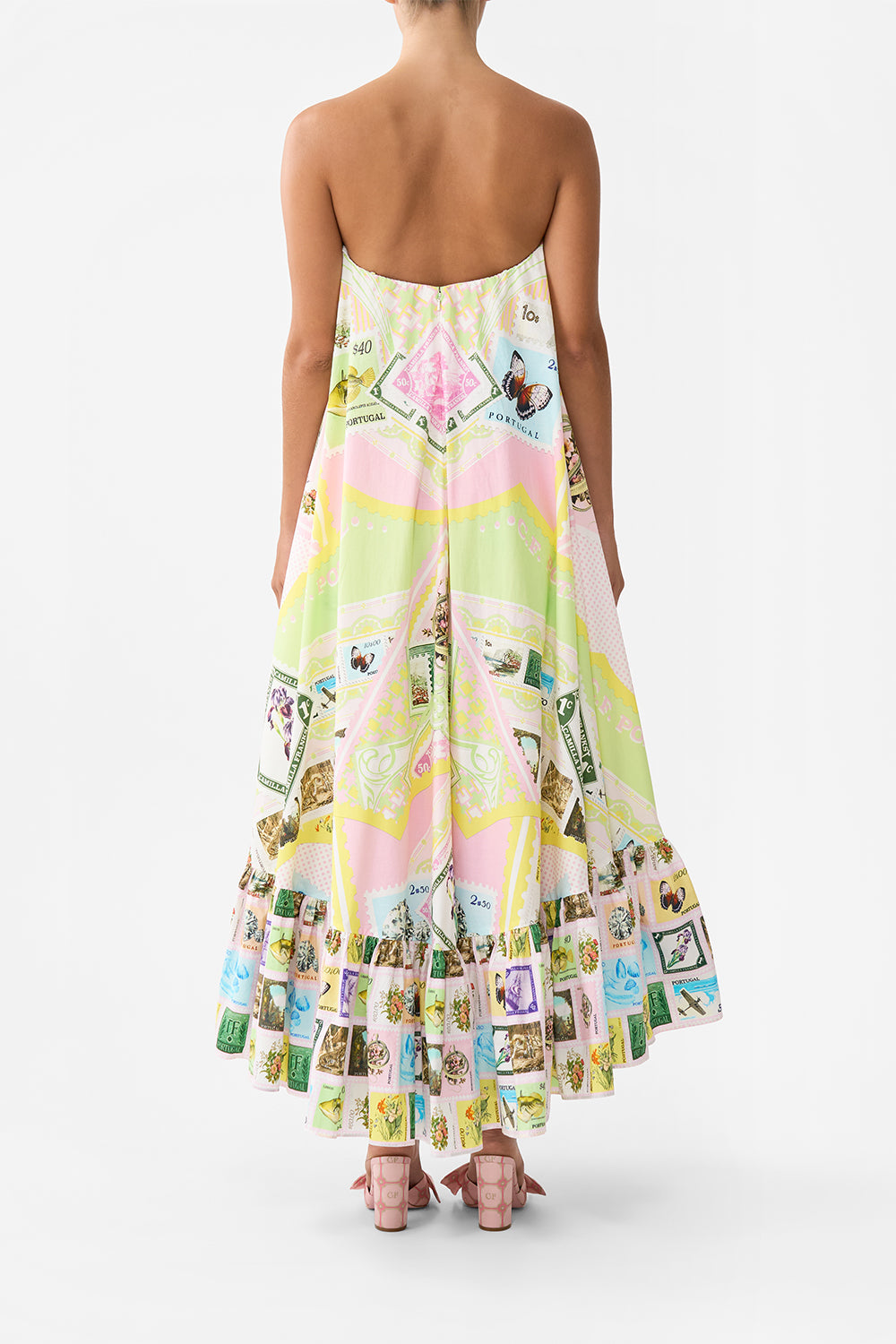 STRAPLESS MAXI WITH RUFFLE HEM WITH LOVE FROM LISBON