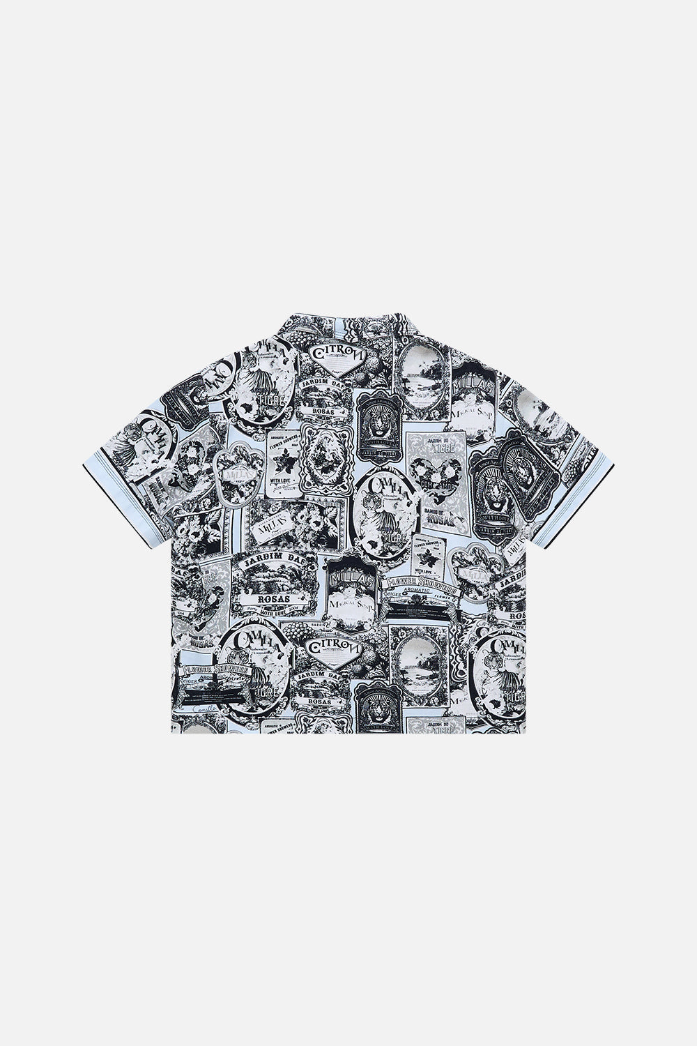 The CAMILLA BOYS SHORT SLEEVE CABANA SHIRT 4-10 FLOWER SHOWERS in our  print.
