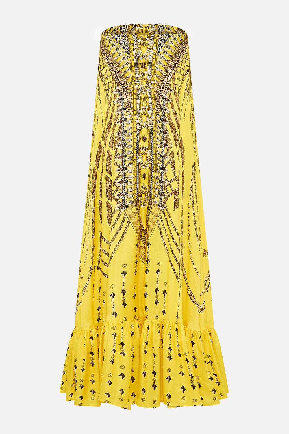 STRAPLESS MAXI WITH RUFFLE HEM SHRINE OF SUNSHINE