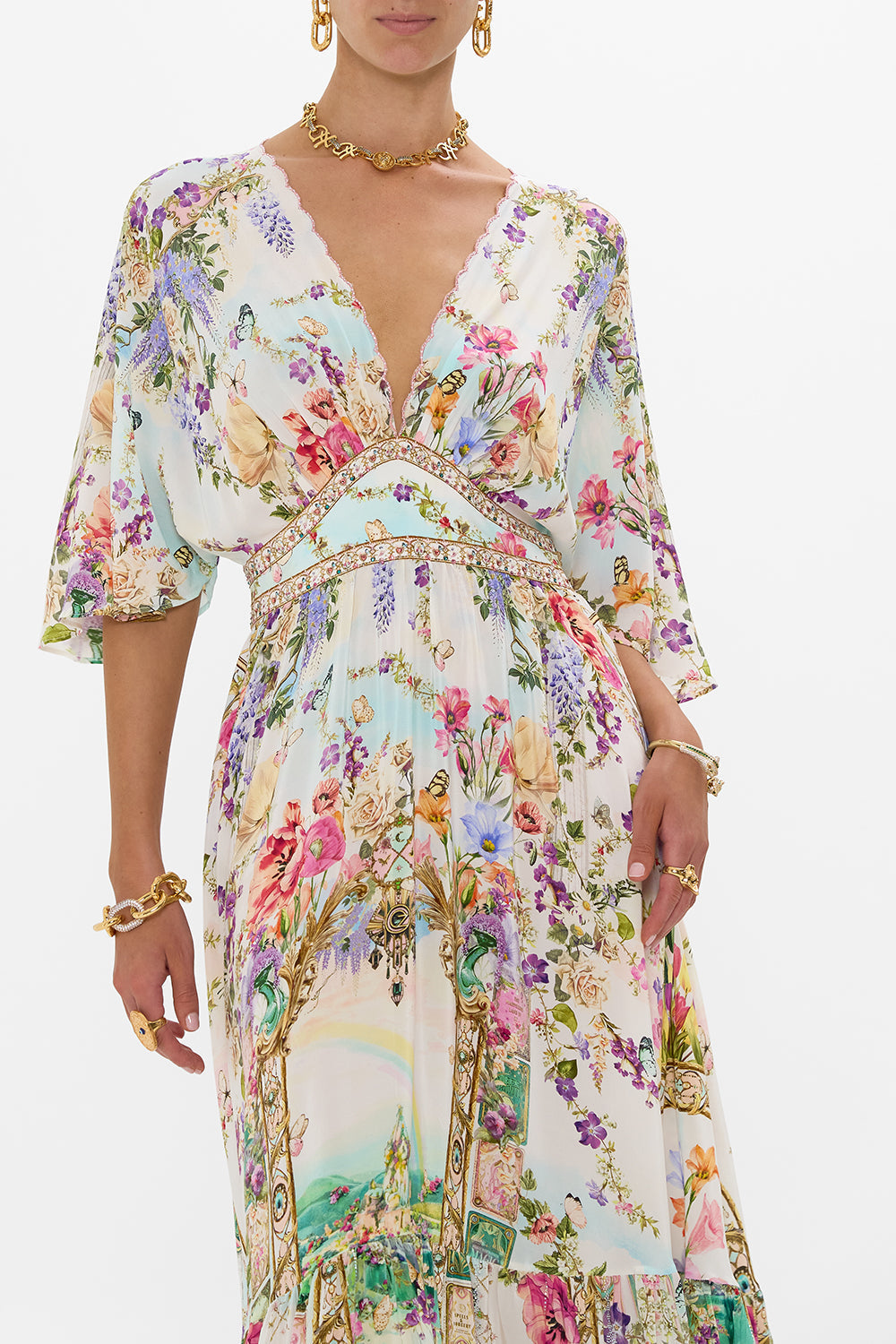 WAISTED DRESS WITH HEM RUFFLE MUNCHKINLAND