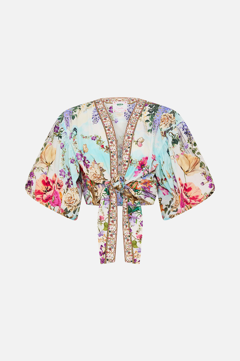 TIE FRONT PUFF SLEEVE TOP MUNCHKINLAND