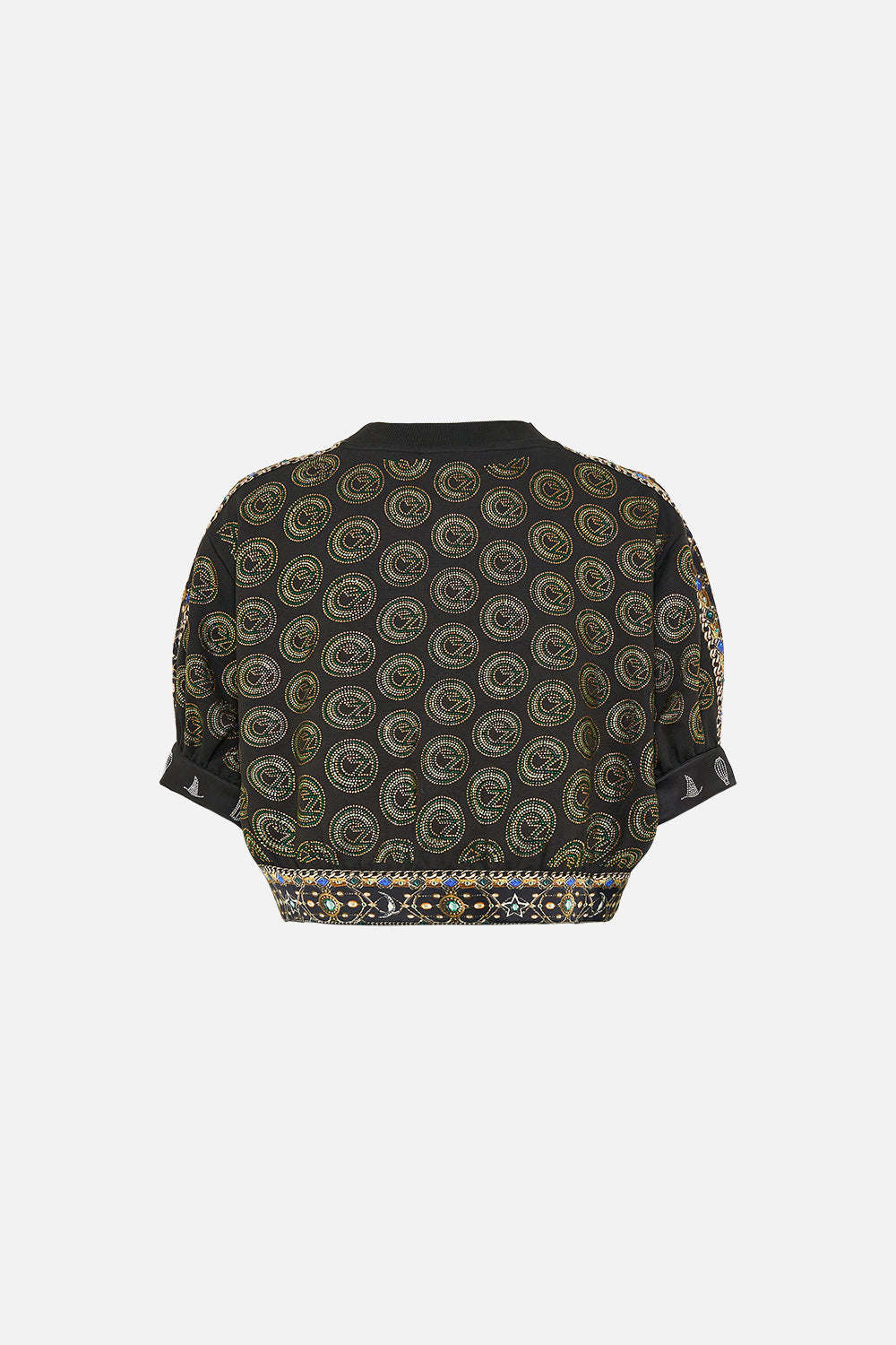 OVERSIZED CROPPED TEE WITH SILK DETAILS DEFY GRAVITY