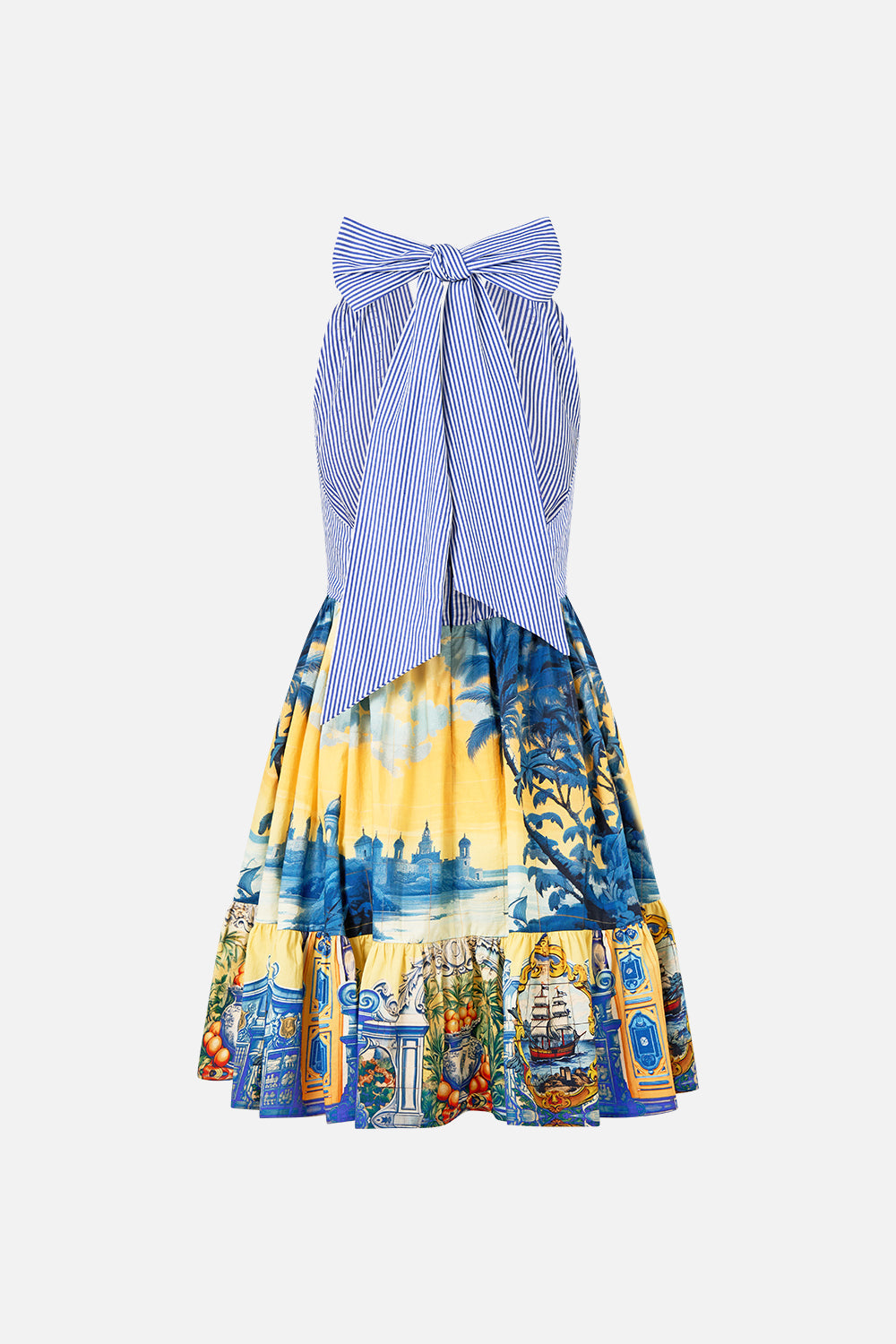RUFFLE HEM HALTER SHORT DRESS SONG OF SAINT ANTHONY