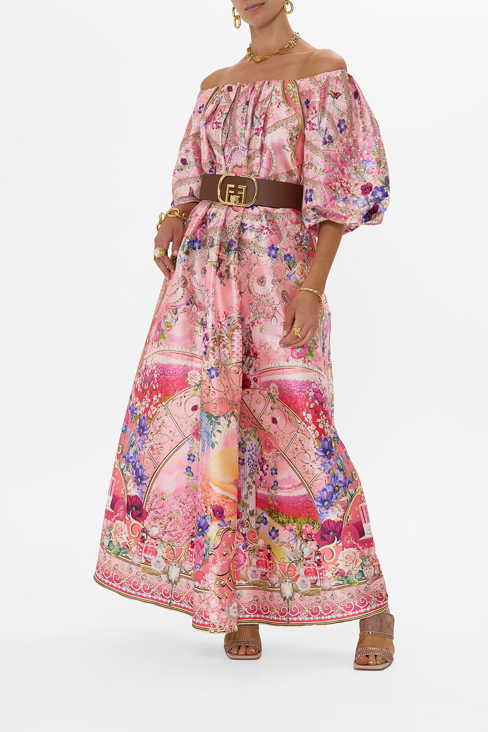 OFF SHOULDER LONG PUFF DRESS TOTALLY OZMOPOLITAN