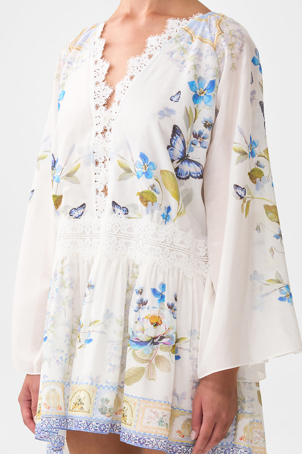 The CAMILLA relaxed short dress with dropped waist from our print botanical ballads