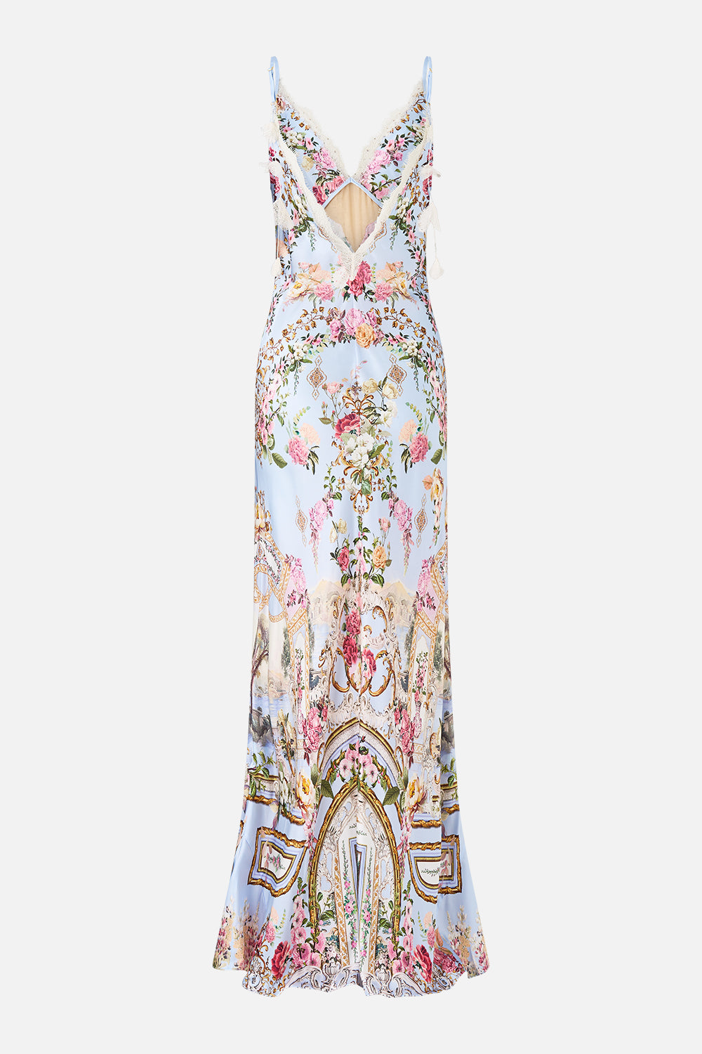 V SPLICED LACE SLIP DRESS TILED IN TIME