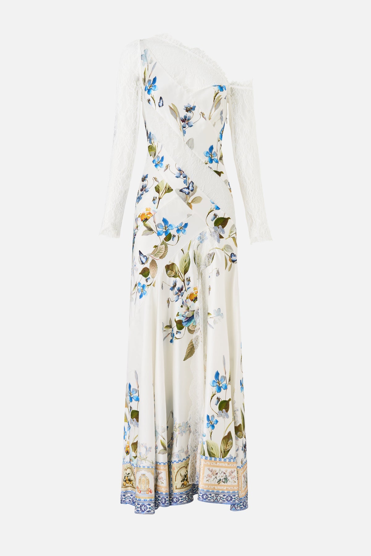 LACE SPLICE ONE SHOULDER DRESS BOTANICAL BALLADS