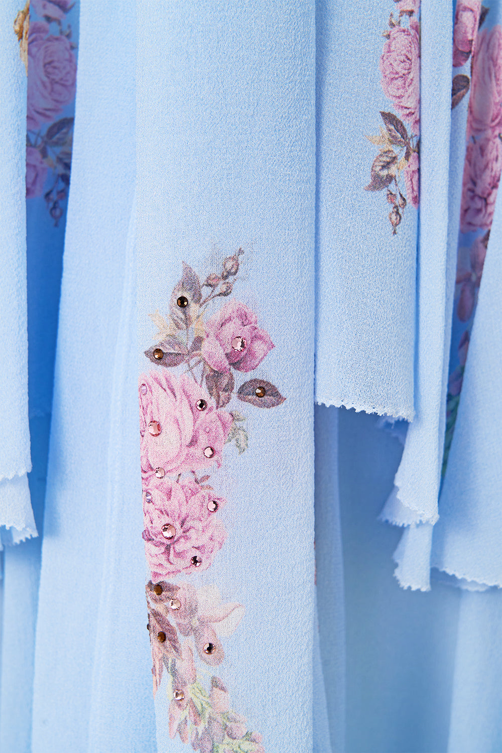 The CAMILLA ruffle high low dress with long sleeve from our print tiled in time