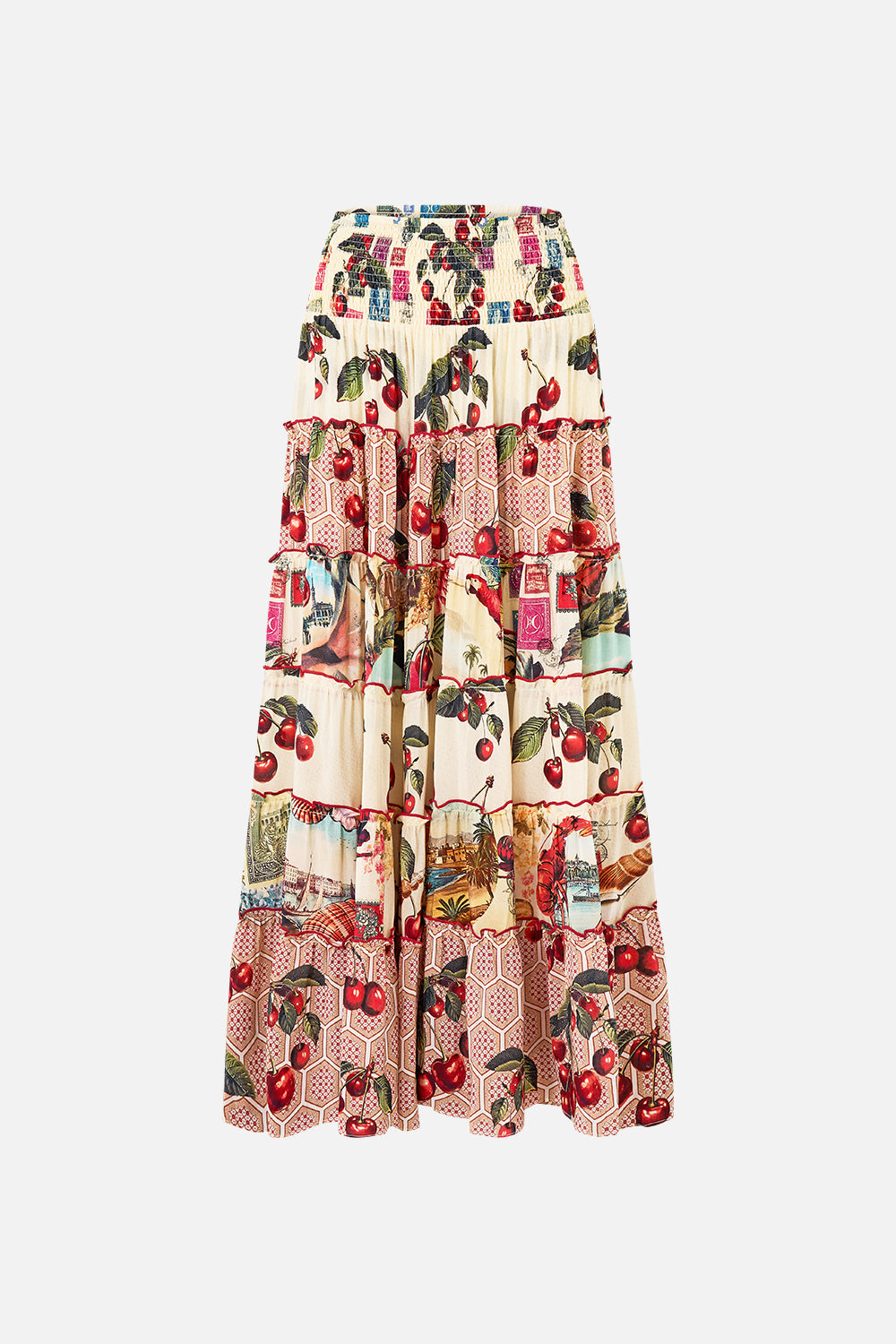 SHIRRED WAIST TIERED CIRCLE SKIRT NOTES FROM THE ROAD