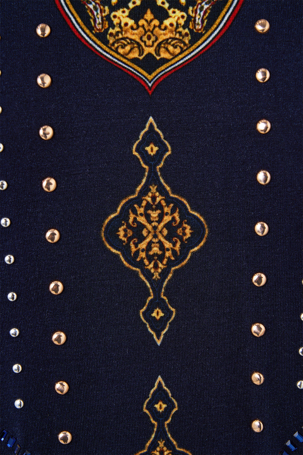 The CAMILLA JERSEY TURTLENECK THE IMPERIAL GATE in our  print.