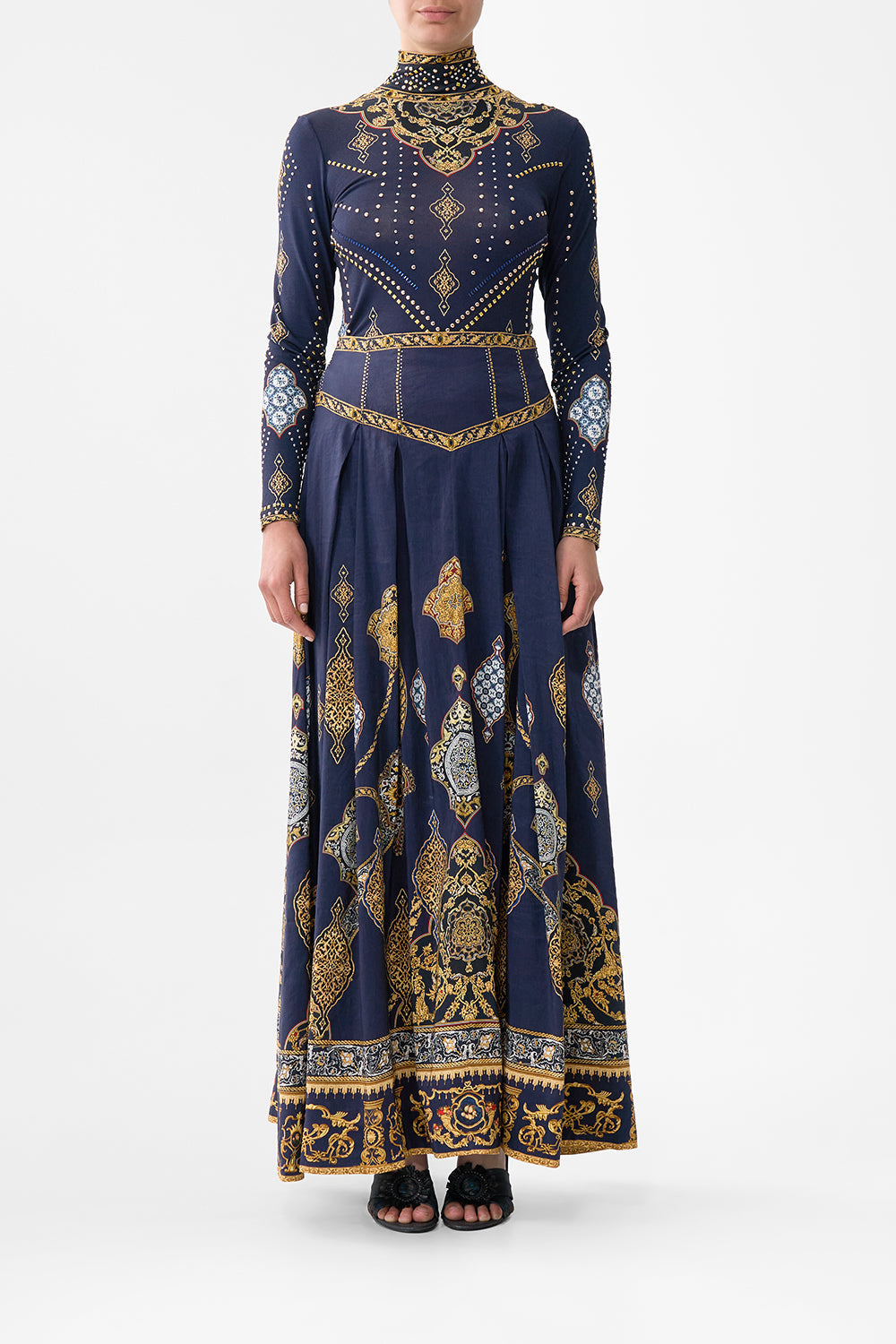 The CAMILLA JERSEY TURTLENECK THE IMPERIAL GATE in our THE IMPERIAL GATE print.