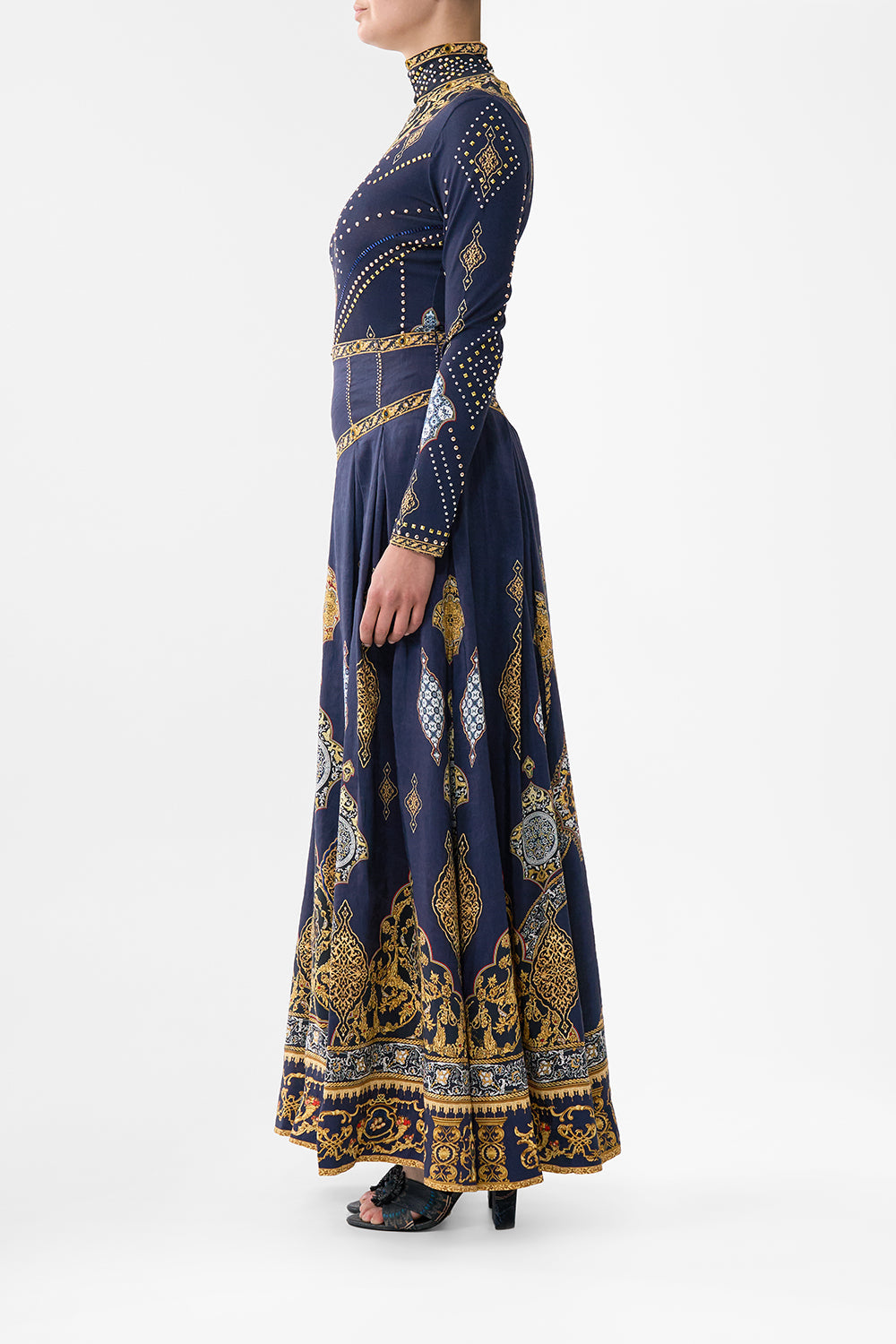 The CAMILLA JERSEY TURTLENECK THE IMPERIAL GATE in our  print.