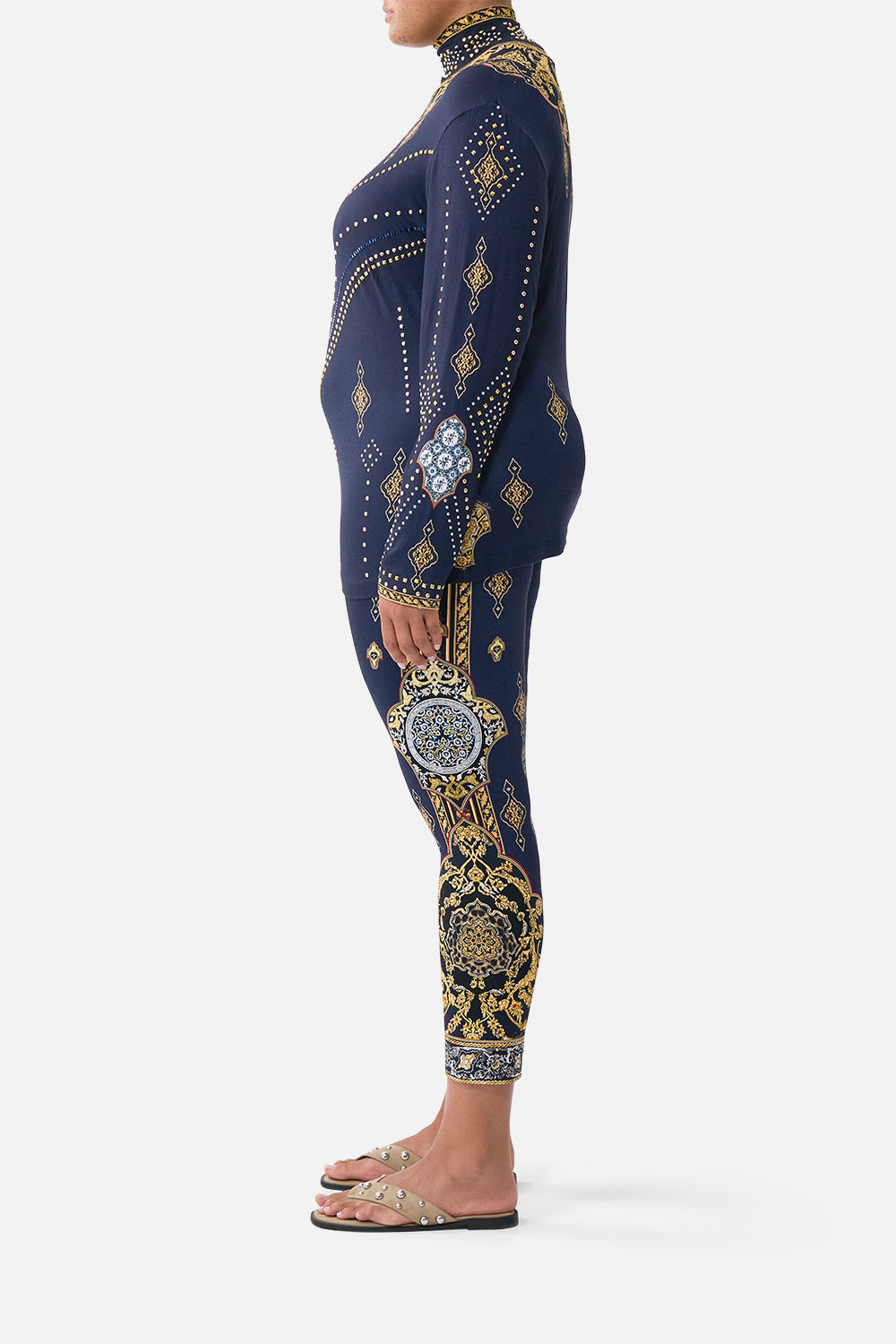 The CAMILLA JERSEY TURTLENECK THE IMPERIAL GATE in our  print.
