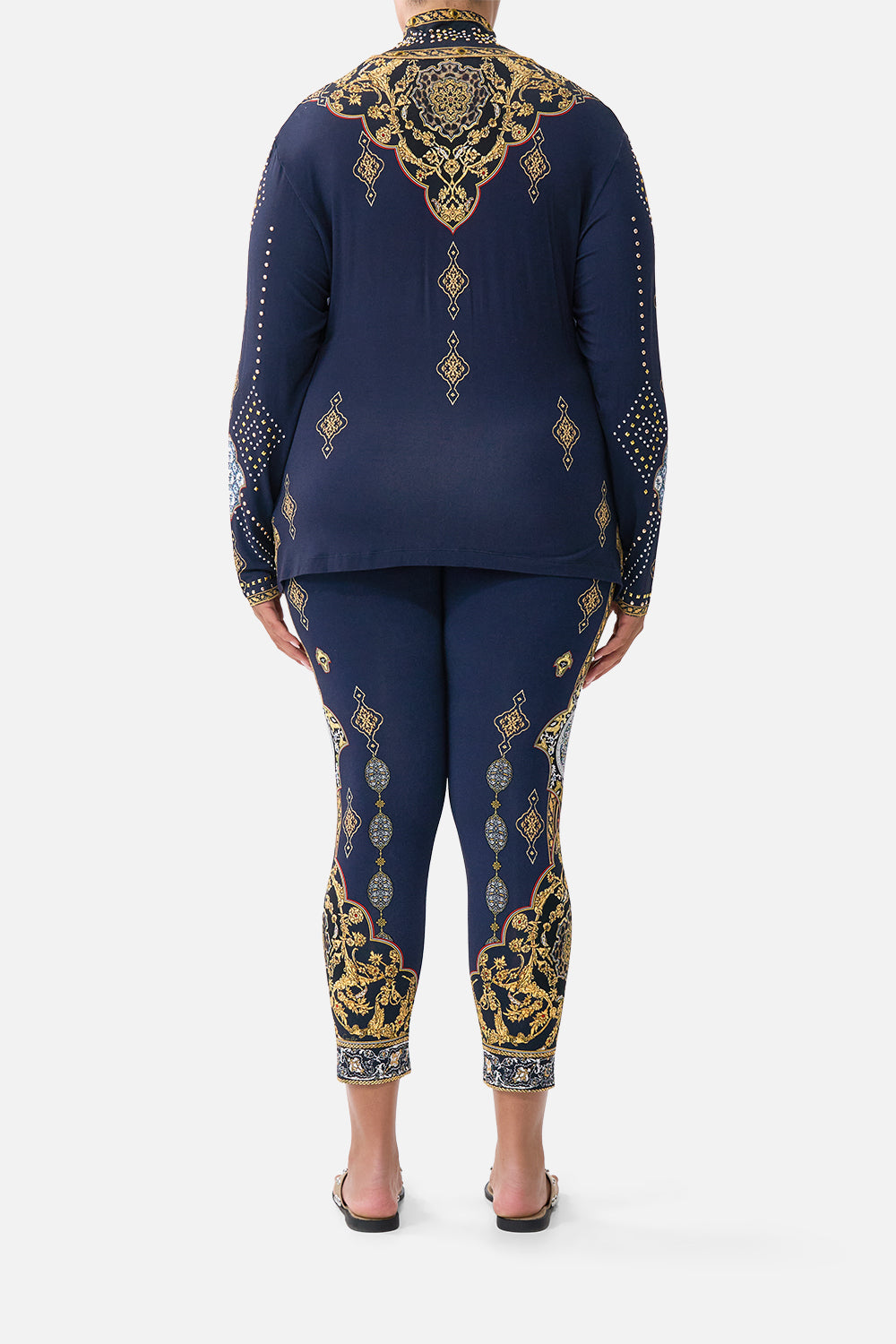 The CAMILLA JERSEY TURTLENECK THE IMPERIAL GATE in our  print.