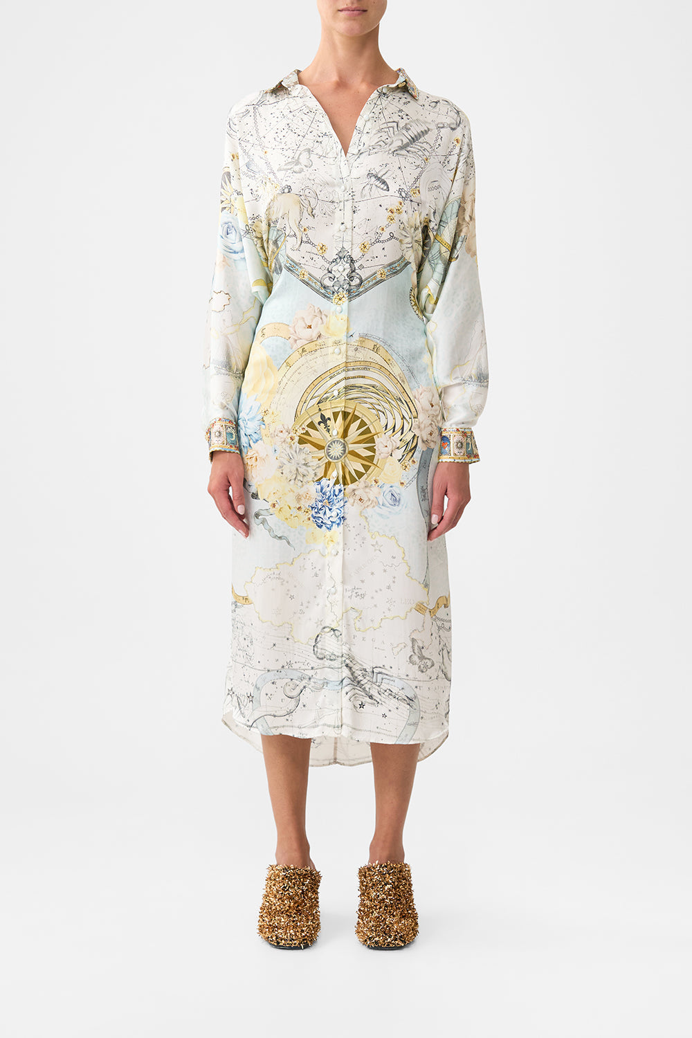 COLLARED BUTTON THROUGH DRESS MY LUCKY STARS