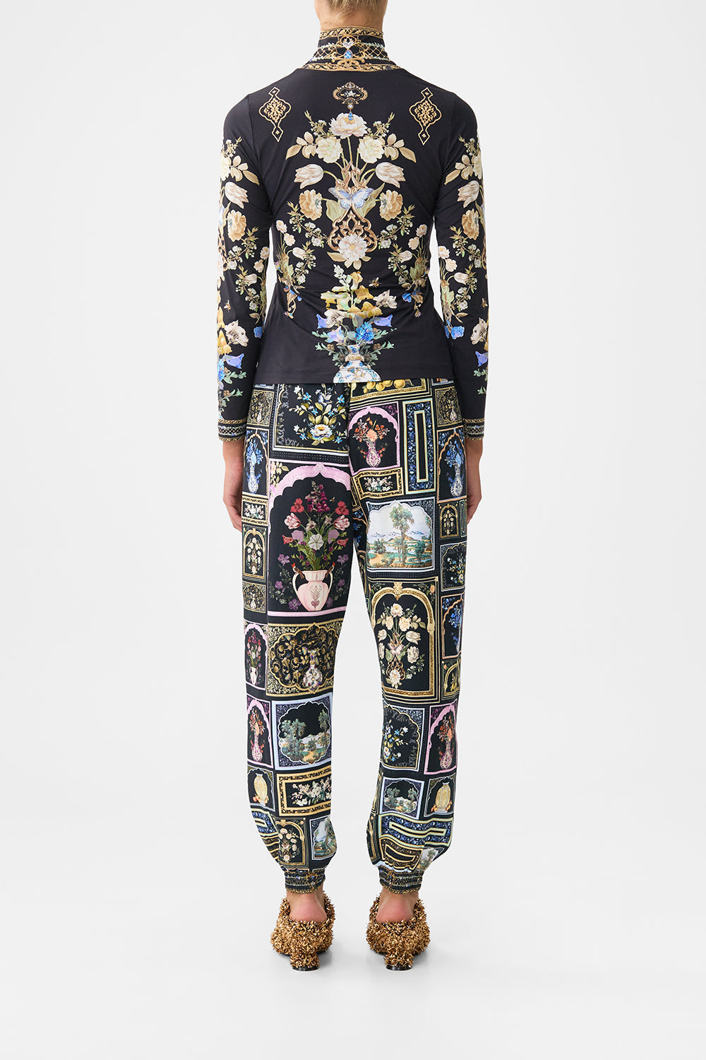 The CAMILLA JERSEY TURTLENECK OTTOMAN ELEGANCE in our  print.