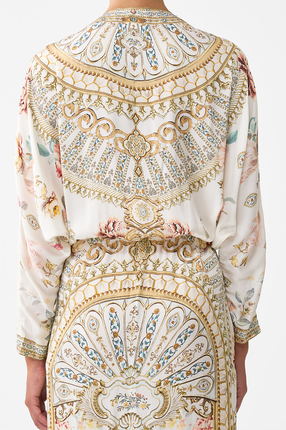 The CAMILLA TWIST FRONT BATWING DRESS OTTOMAN DYNASTY in our  print.