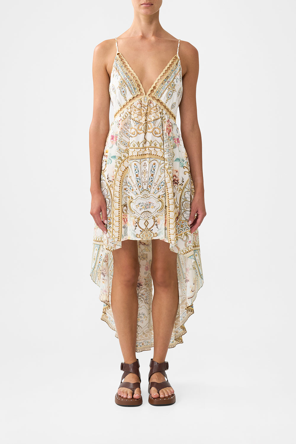 STRAPPY HIGH LOW DRESS WITH POCKETS OTTOMAN DYNASTY