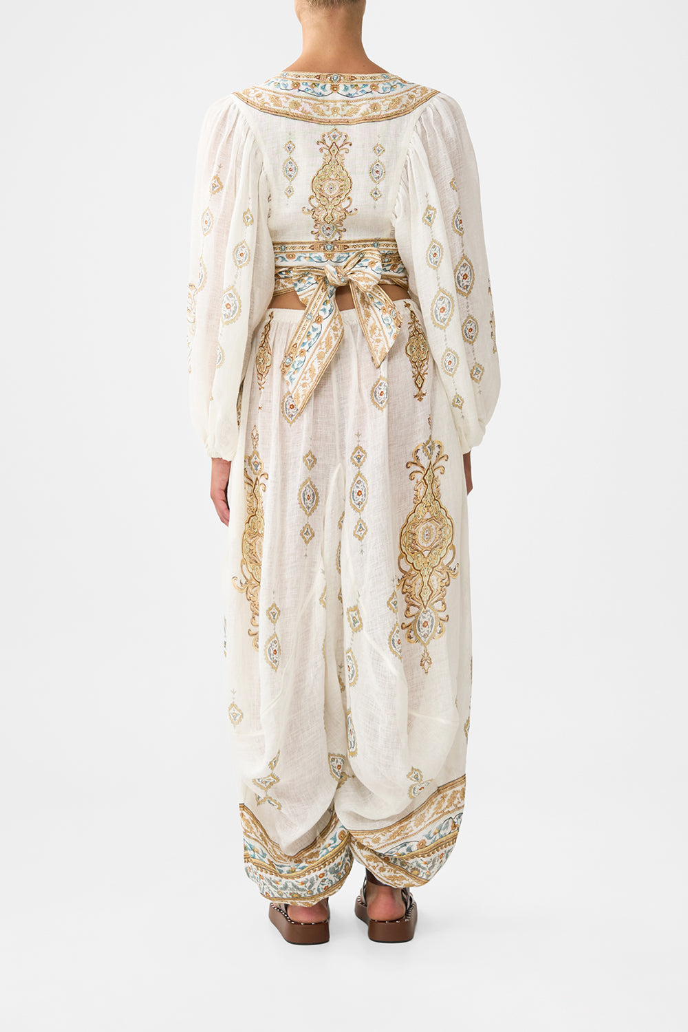 The CAMILLA PANELLED HAREM PANT WITH TIE WAIST OTTOMAN DYNASTY in our  print.
