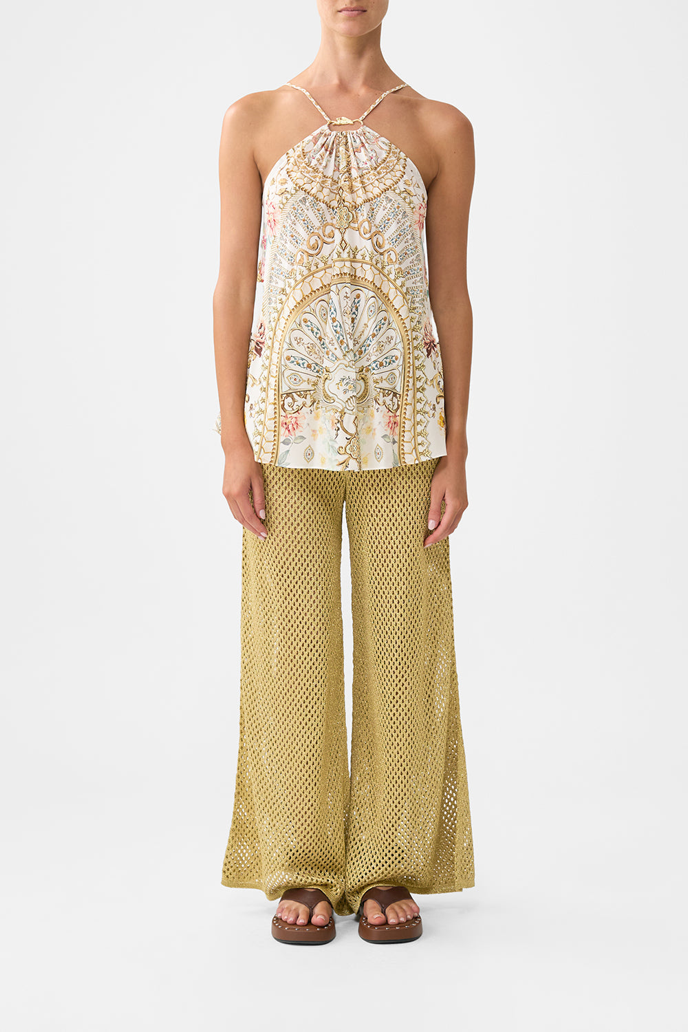 The CAMILLA gather neck hardware top from our print Ottoman dynasty