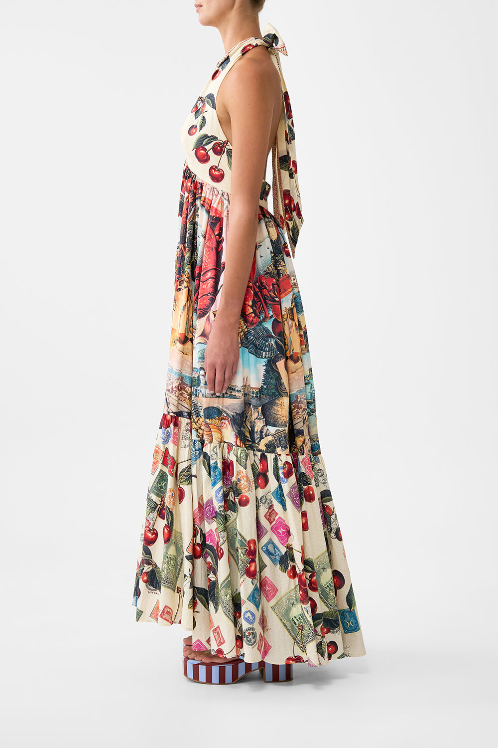 RUFFLE HEM HALTER DRESS NOTES FROM THE ROAD