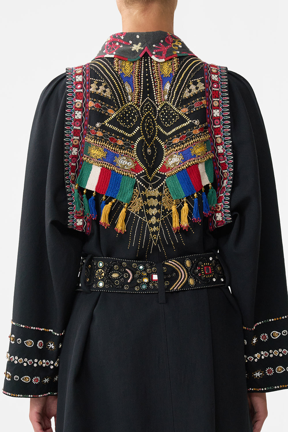 The CAMILLA COAT WITH VEST DETAIL PATCHWORK ALCHEMY in our  print.