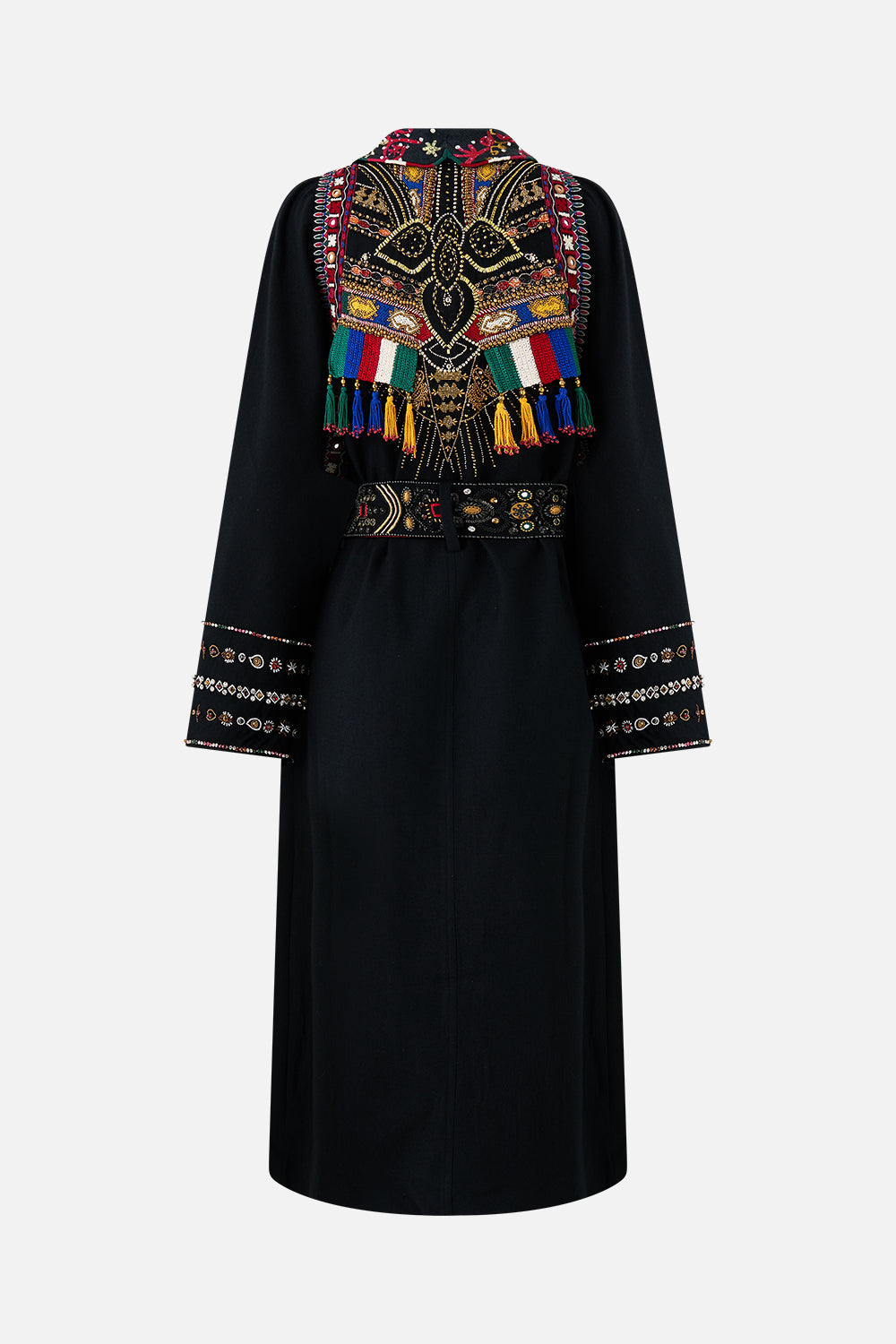 The CAMILLA COAT WITH VEST DETAIL PATCHWORK ALCHEMY in our  print.