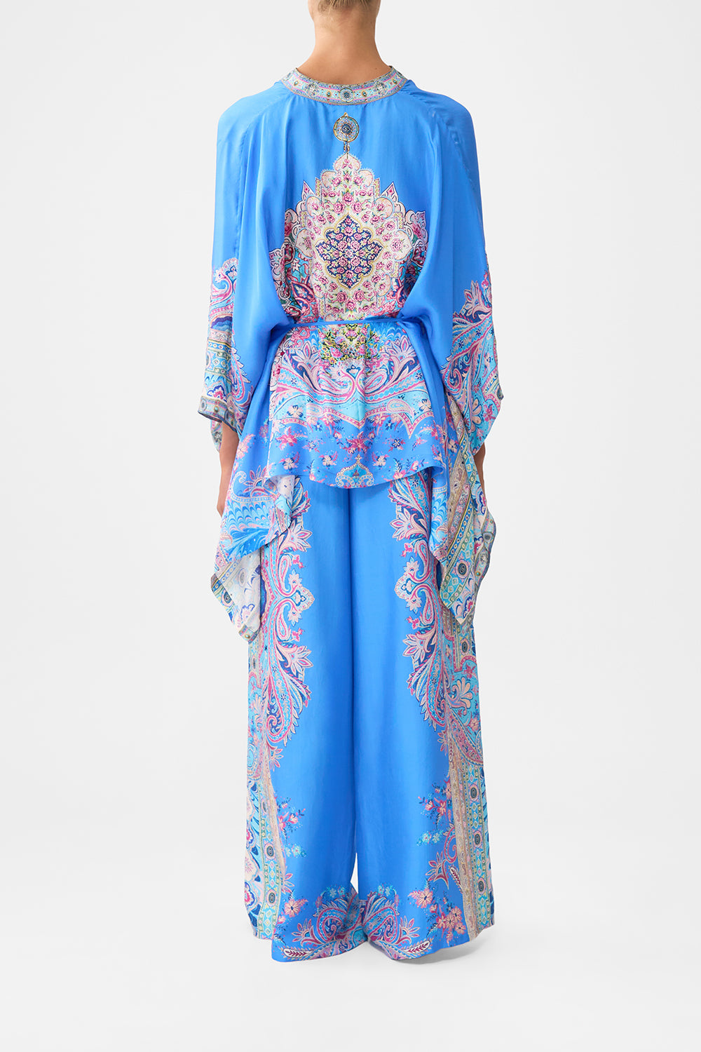 The CAMILLA button through scarf blouse from our print footsteps in folklore