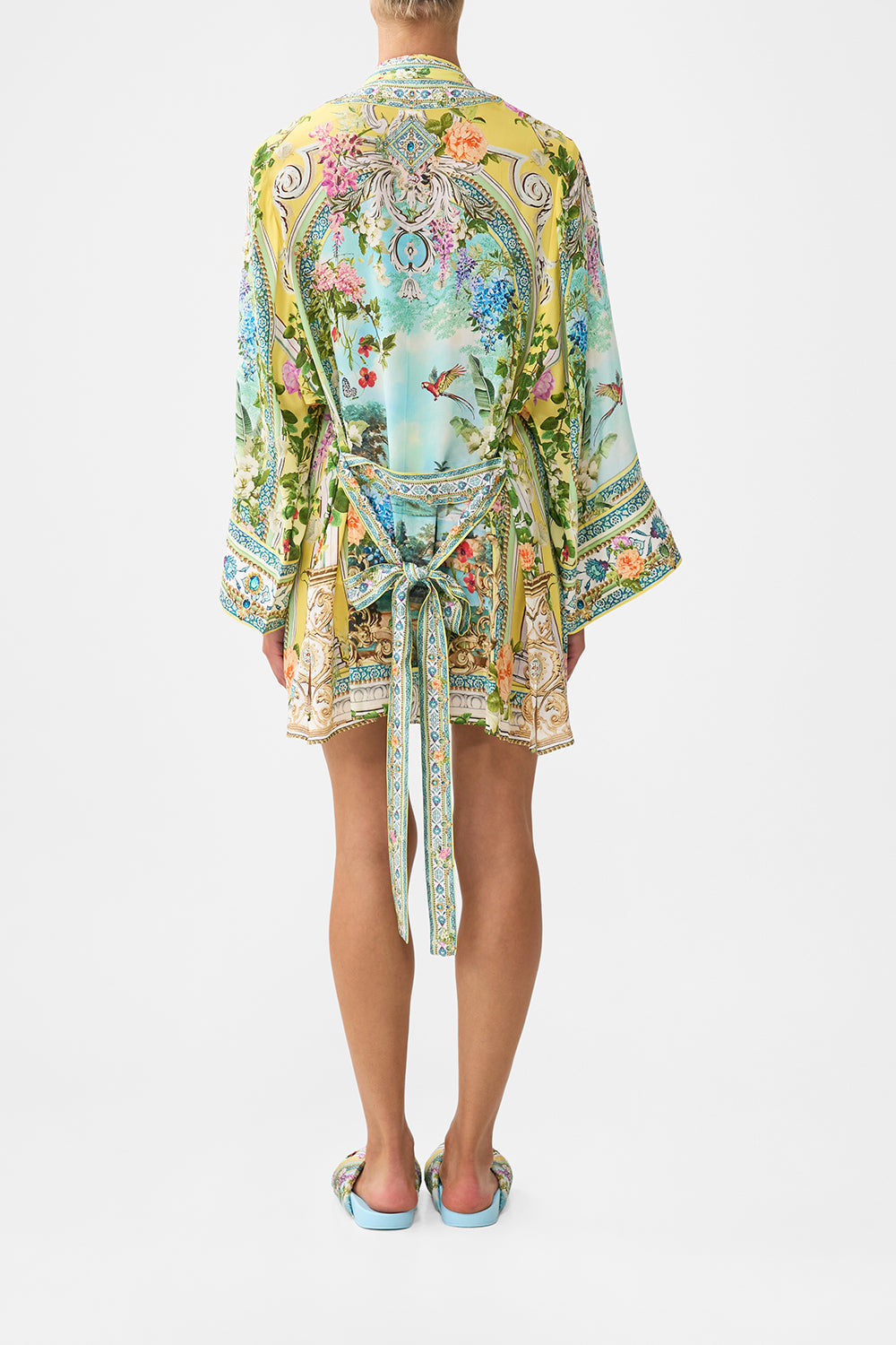The CAMILLA SHORT KIMONO WRAP TALES OF TOPKAPI PALACE in our  print.