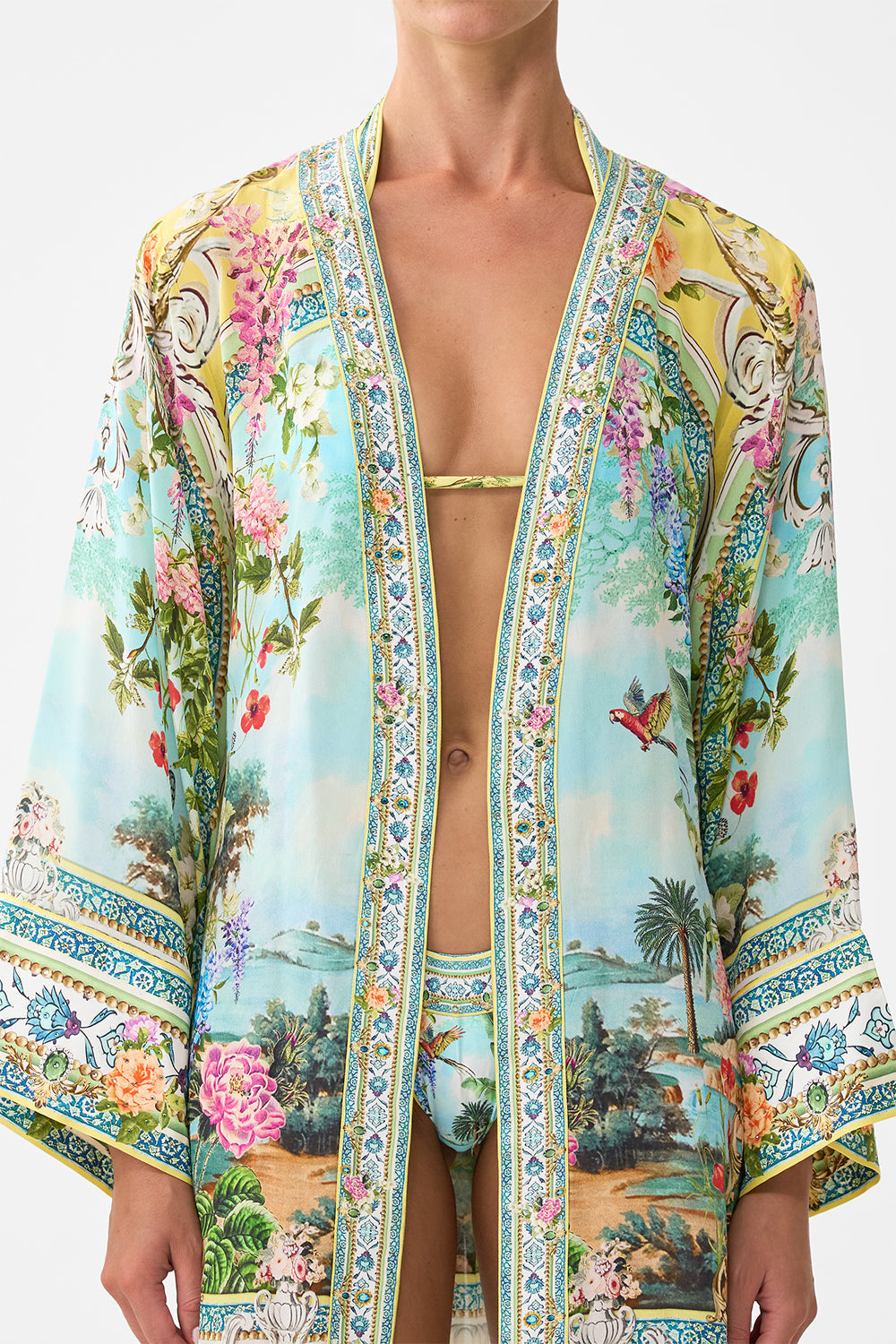 The CAMILLA SHORT KIMONO WRAP TALES OF TOPKAPI PALACE in our  print.
