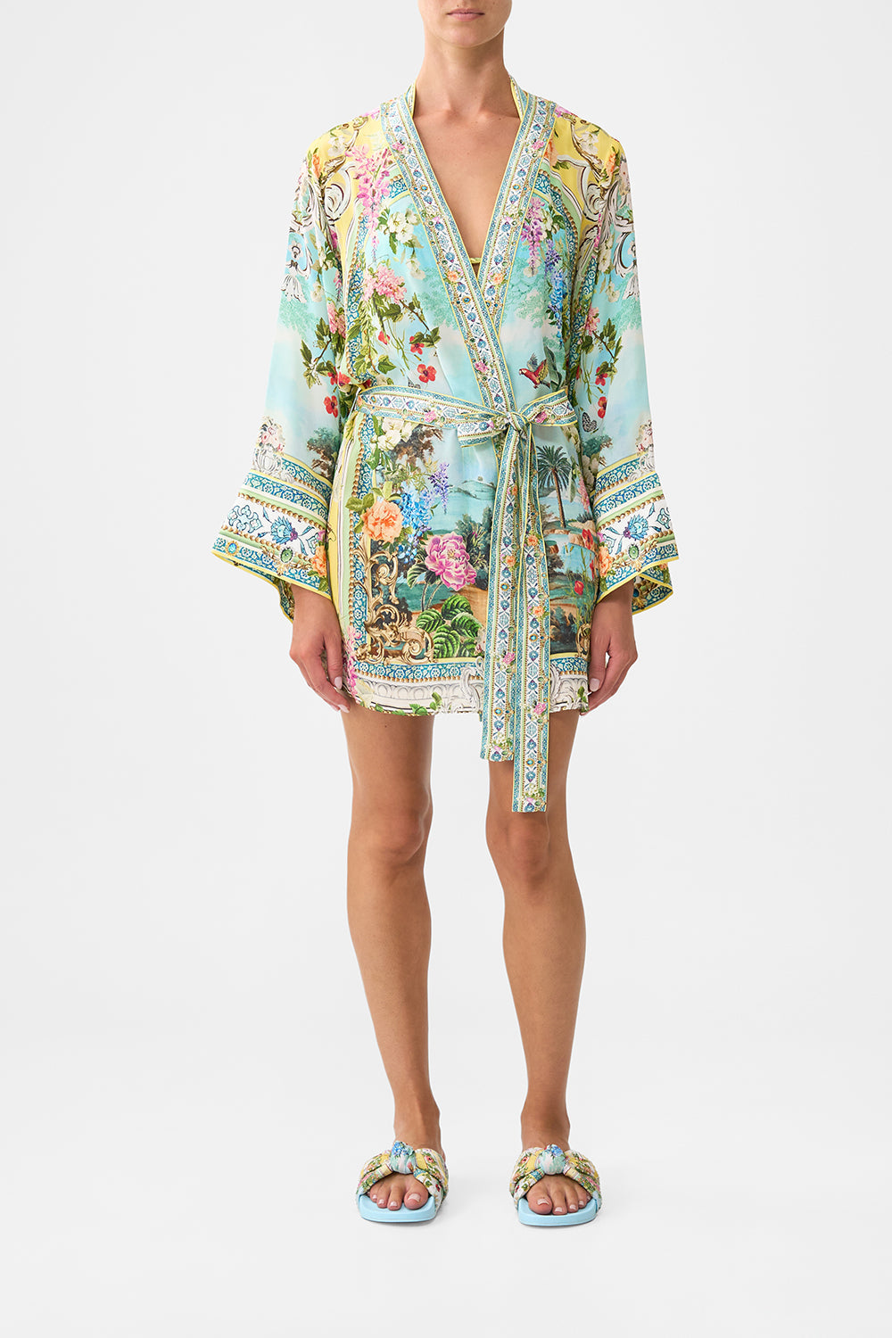 The CAMILLA SHORT KIMONO WRAP TALES OF TOPKAPI PALACE in our  print.