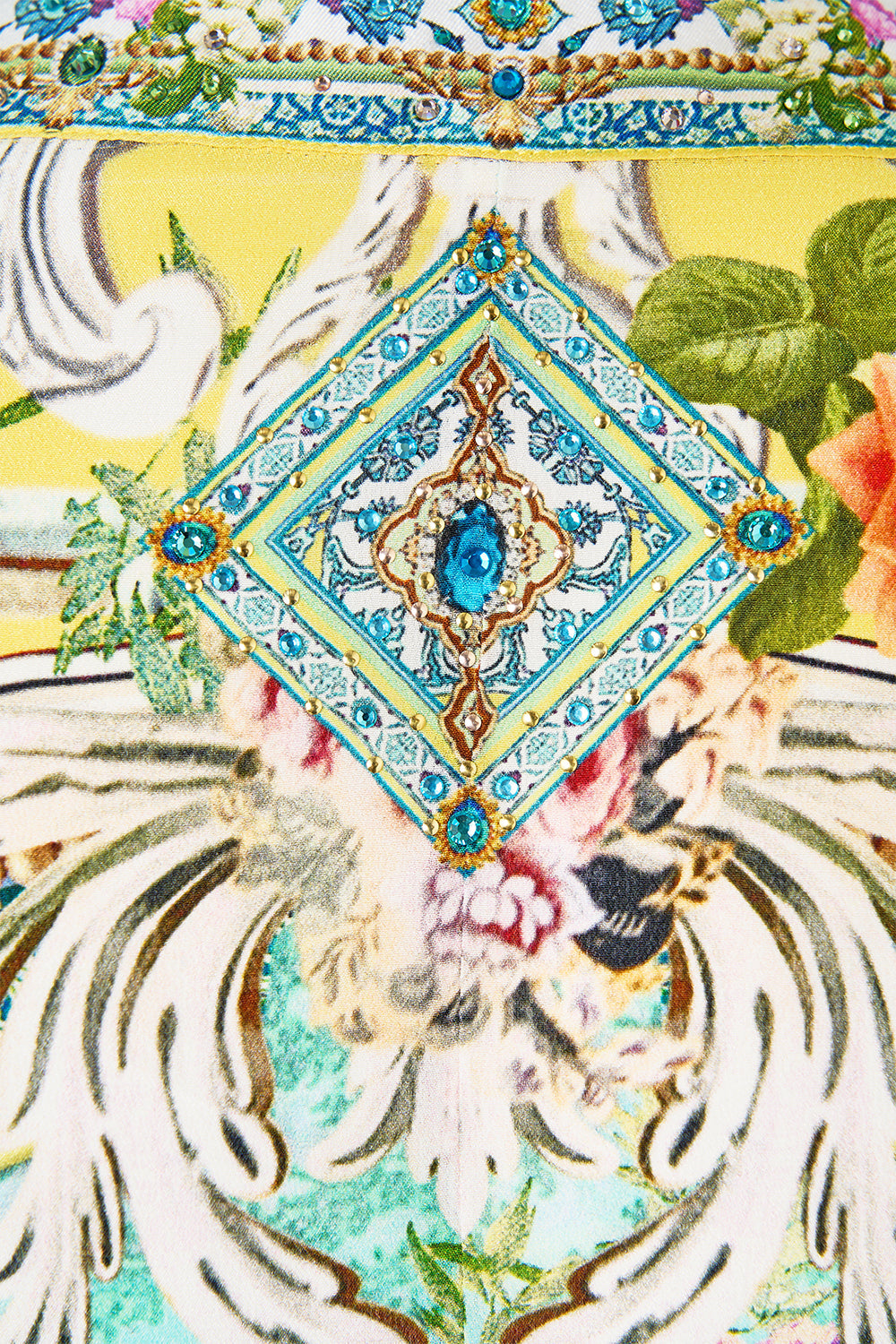 The CAMILLA SHORT KIMONO WRAP TALES OF TOPKAPI PALACE in our  print.