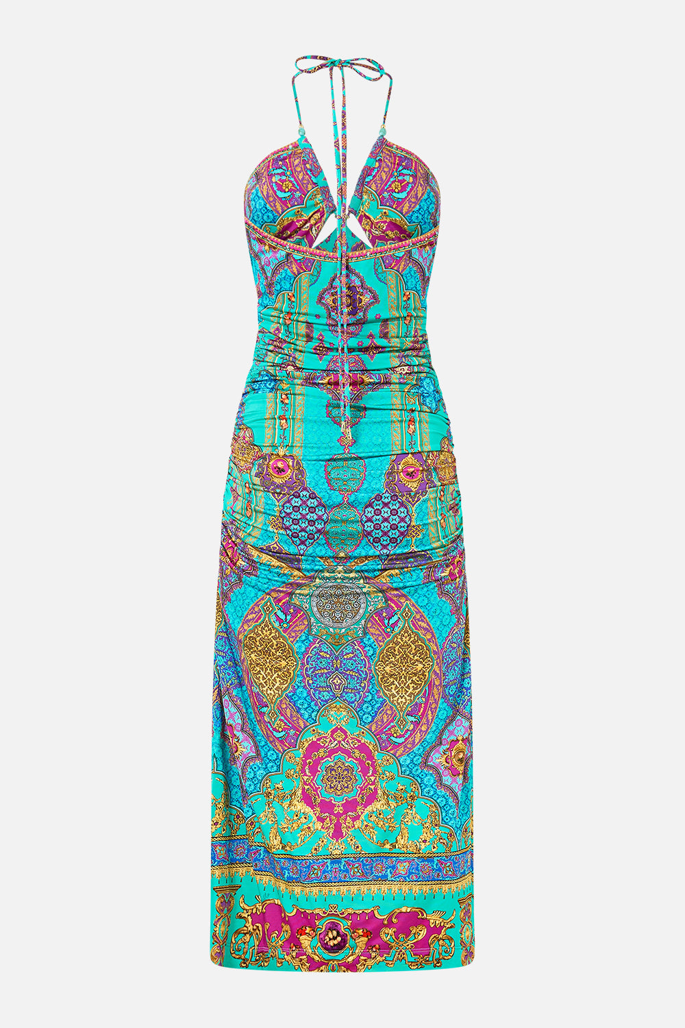 CUT OUT SLEEVELESS JERSEY HALTER NECK DRESS THE CONCUBINES CORRIDOR