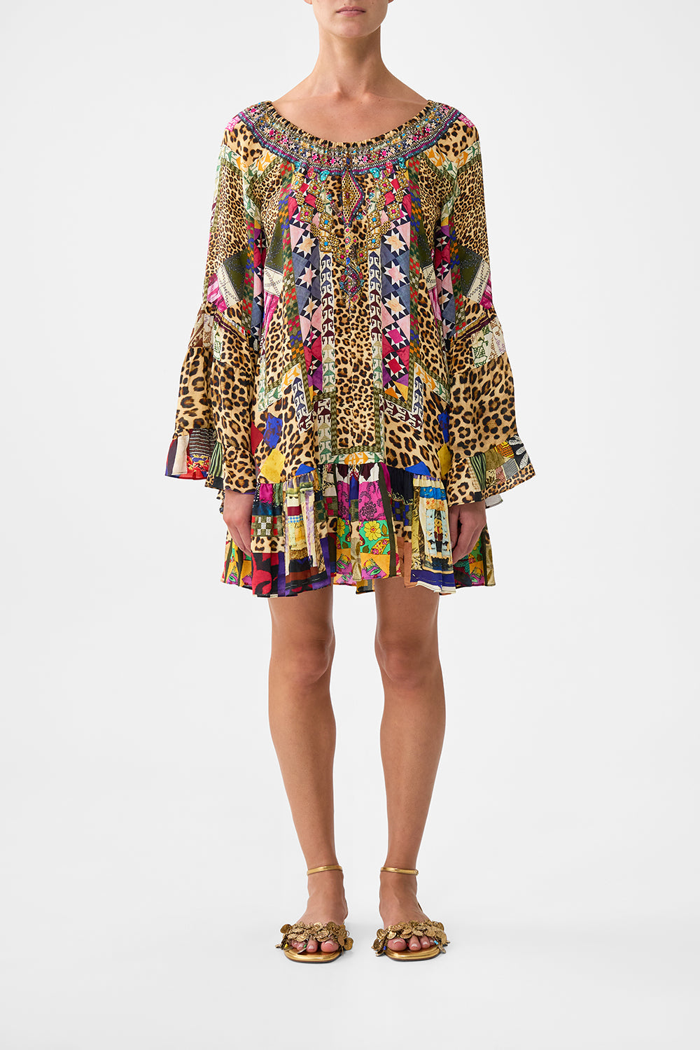 The CAMILLA A LINE FRILL DRESS EMBROIDERED EVER AFTER in our EMBROIDERED EVER AFTER print.