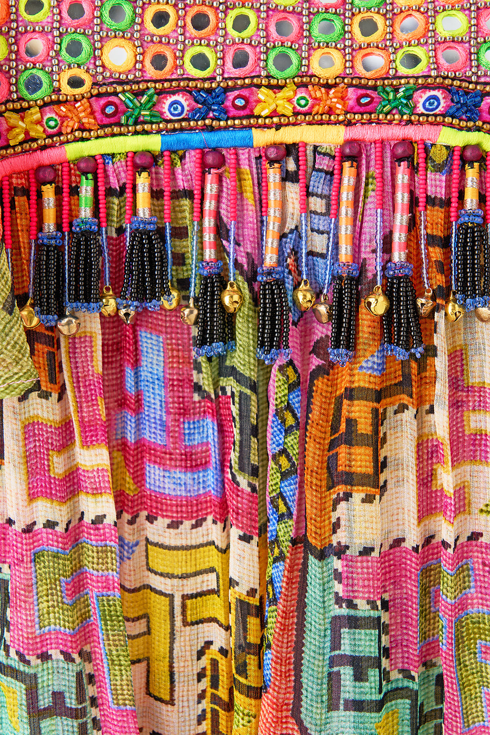 CUT-OUT HARNESS TOP PATCHWORK PANORAMA