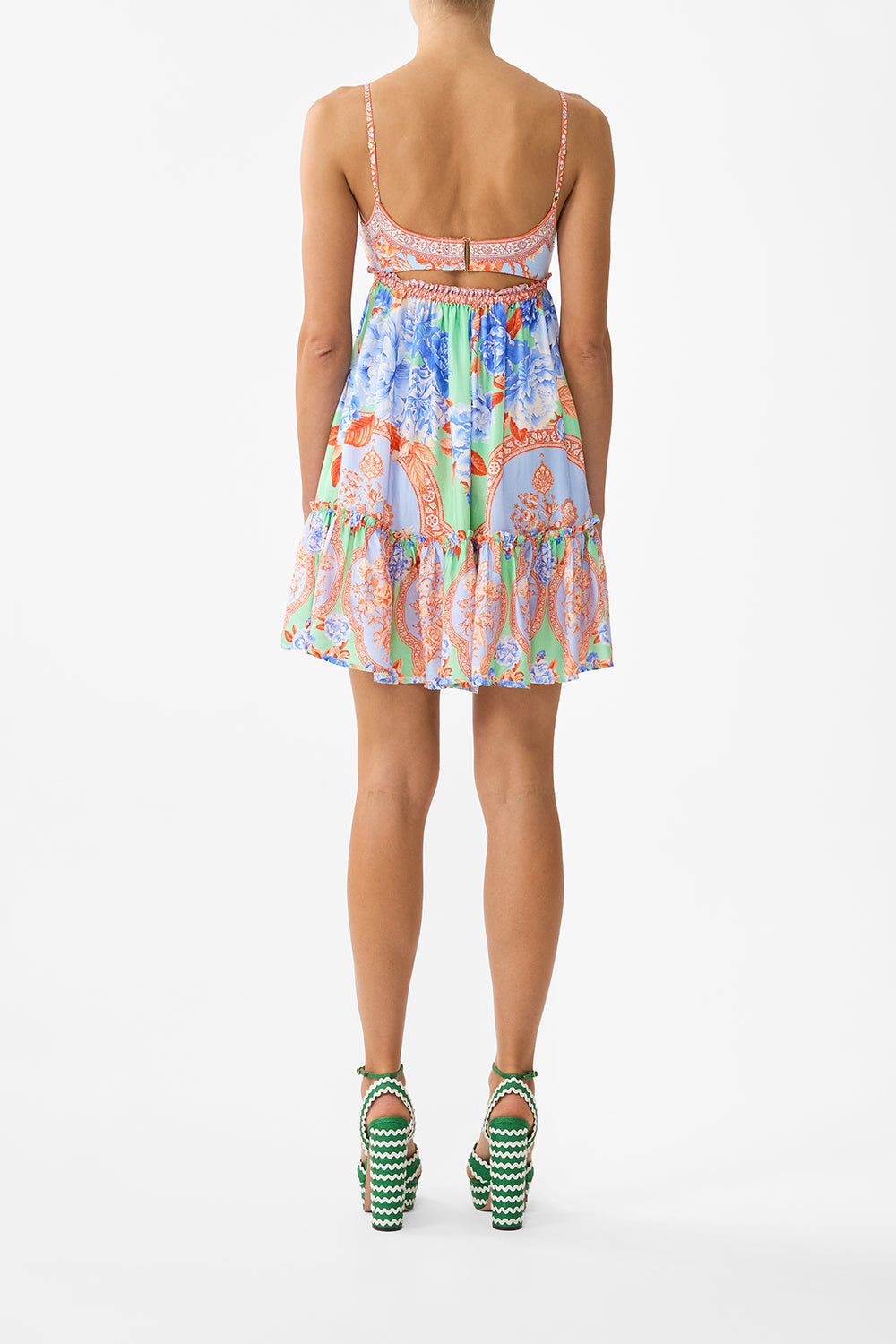 The CAMILLA SHORT DRESS WITH JERSEY BODICE TOPKAPI POP in our  print.
