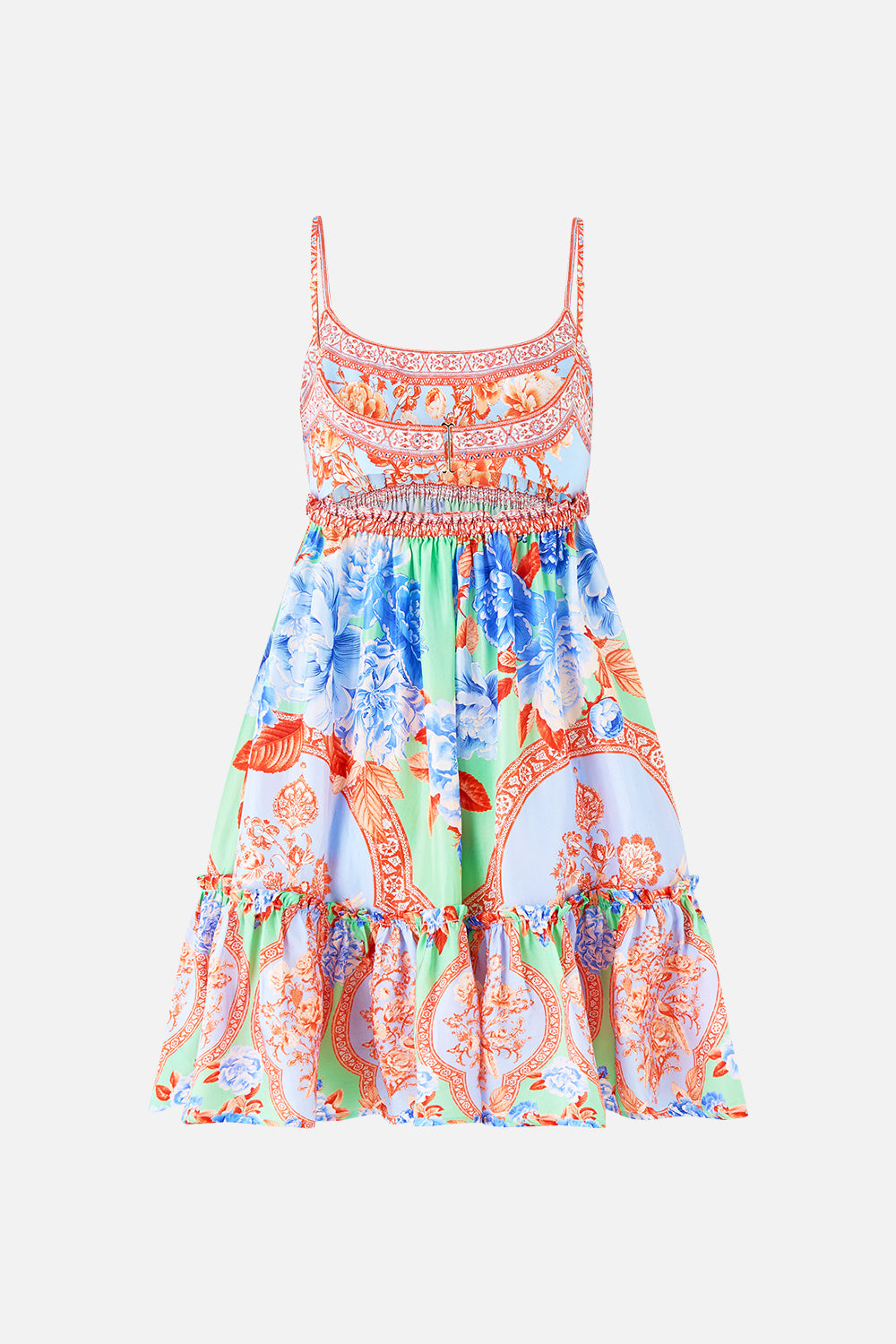 The CAMILLA SHORT DRESS WITH JERSEY BODICE TOPKAPI POP in our  print.