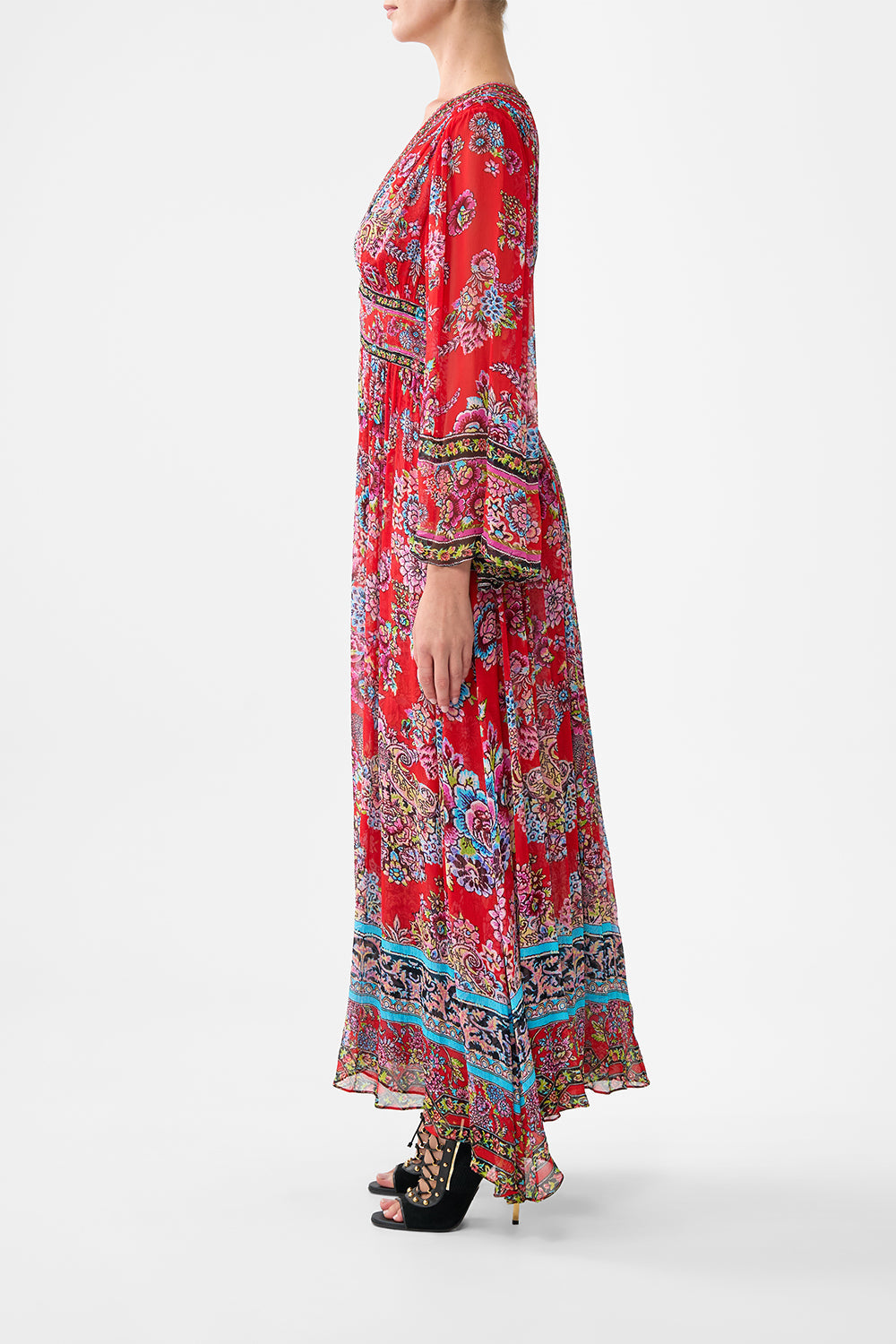 The CAMILLA HARDWARE DETAIL LONG SLEEVE DRESS ARTISANS OF ANATOLIA in our  print.