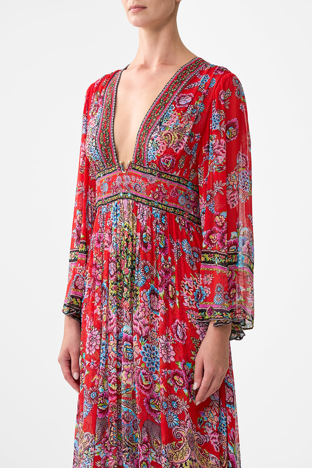 The CAMILLA HARDWARE DETAIL LONG SLEEVE DRESS ARTISANS OF ANATOLIA in our  print.