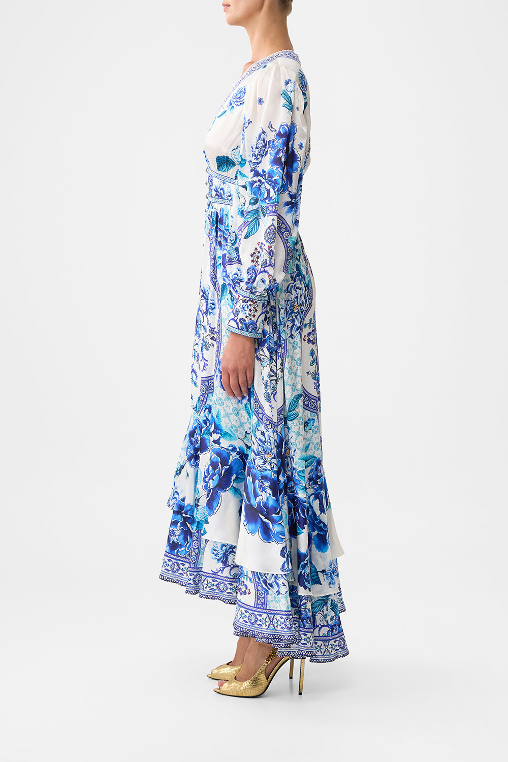 LONG BUTTON FRONT DRESS A CERAMIC GARDEN