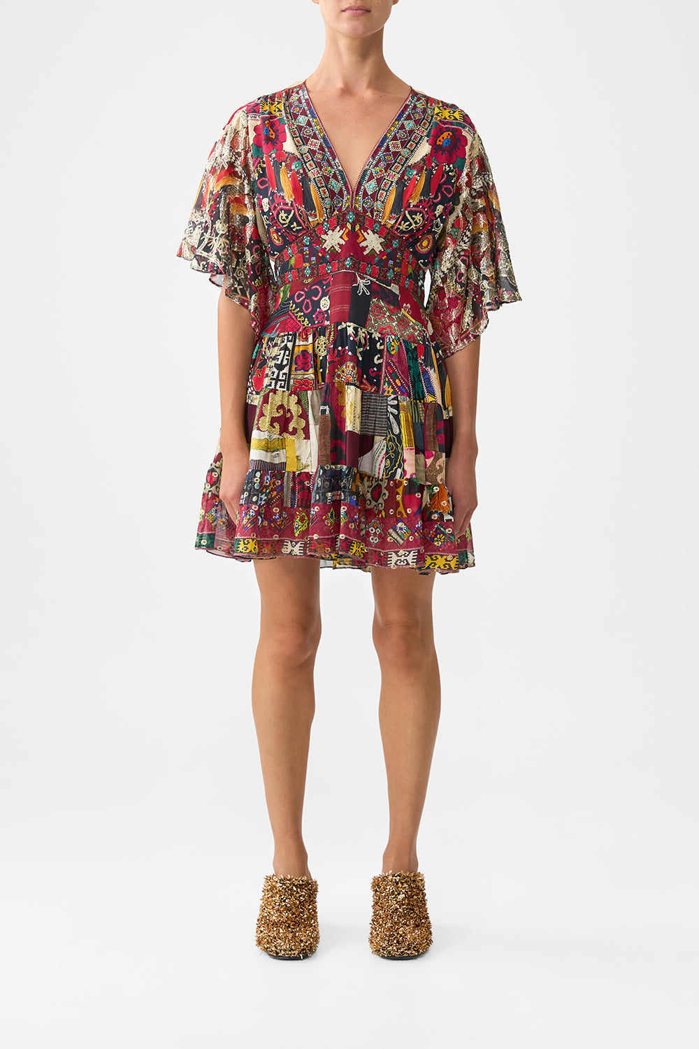 TIERED SKIRT MINI DRESS PATCHWORK ALCHEMY