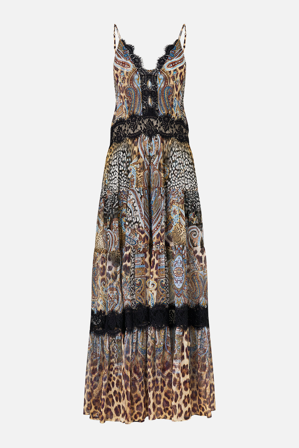 TRAPEZE TIERED DRESS WITH LINING ISTANBUL ANIMALIA